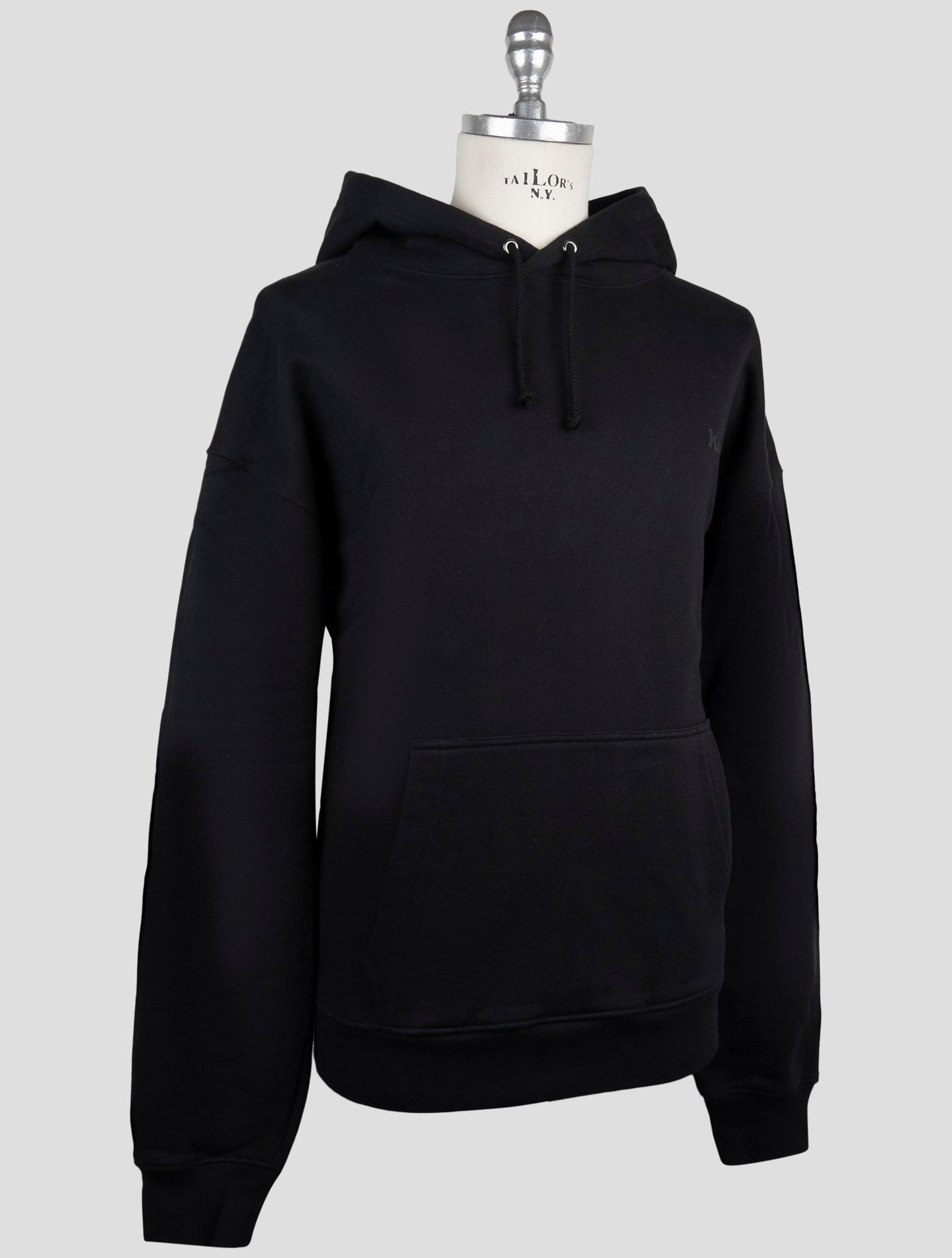 Kiton Knt Black Cotton Sweater Hoodie