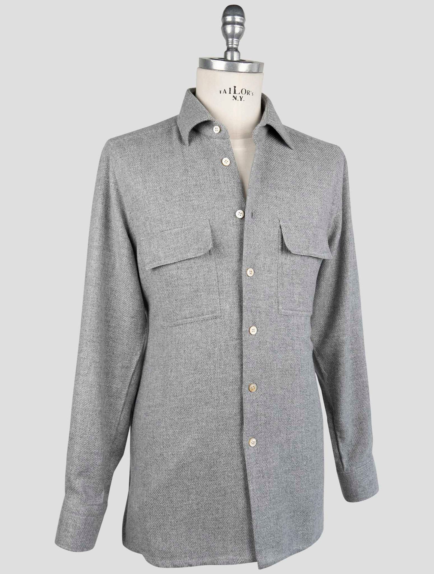 Kiton Gray Cashmere Shirt