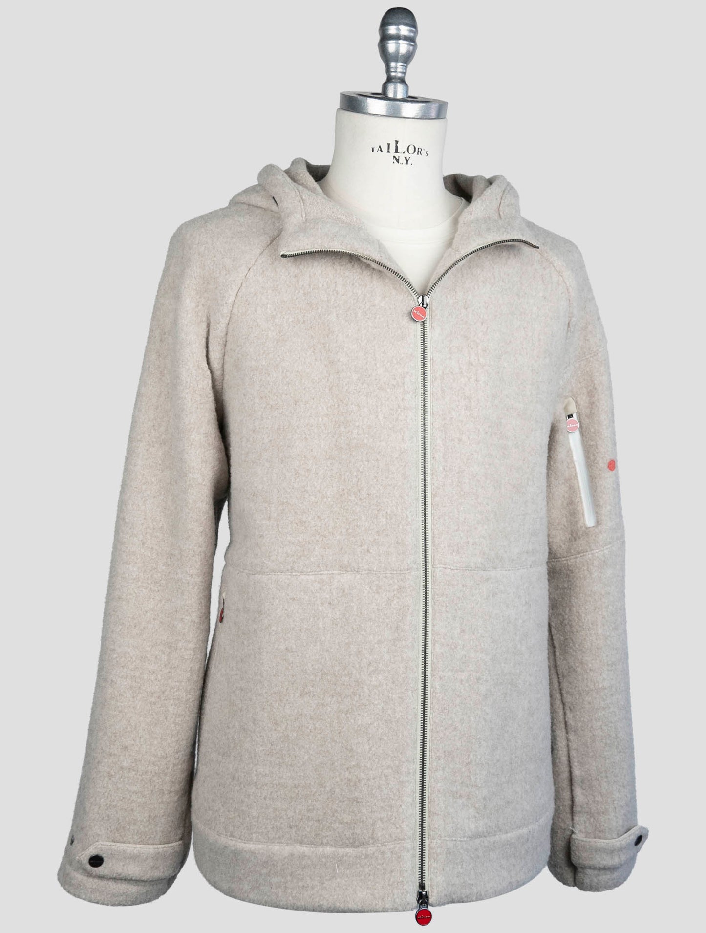 Kiton Gray Virgin Wool Cashmere Pa Coat