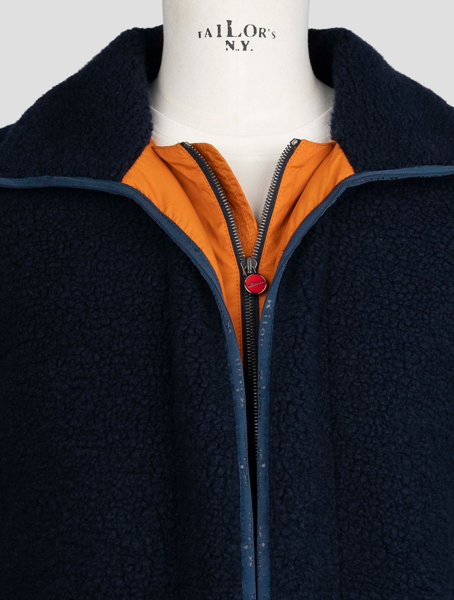 Kiton Blue Wool Cashmere PL Coat