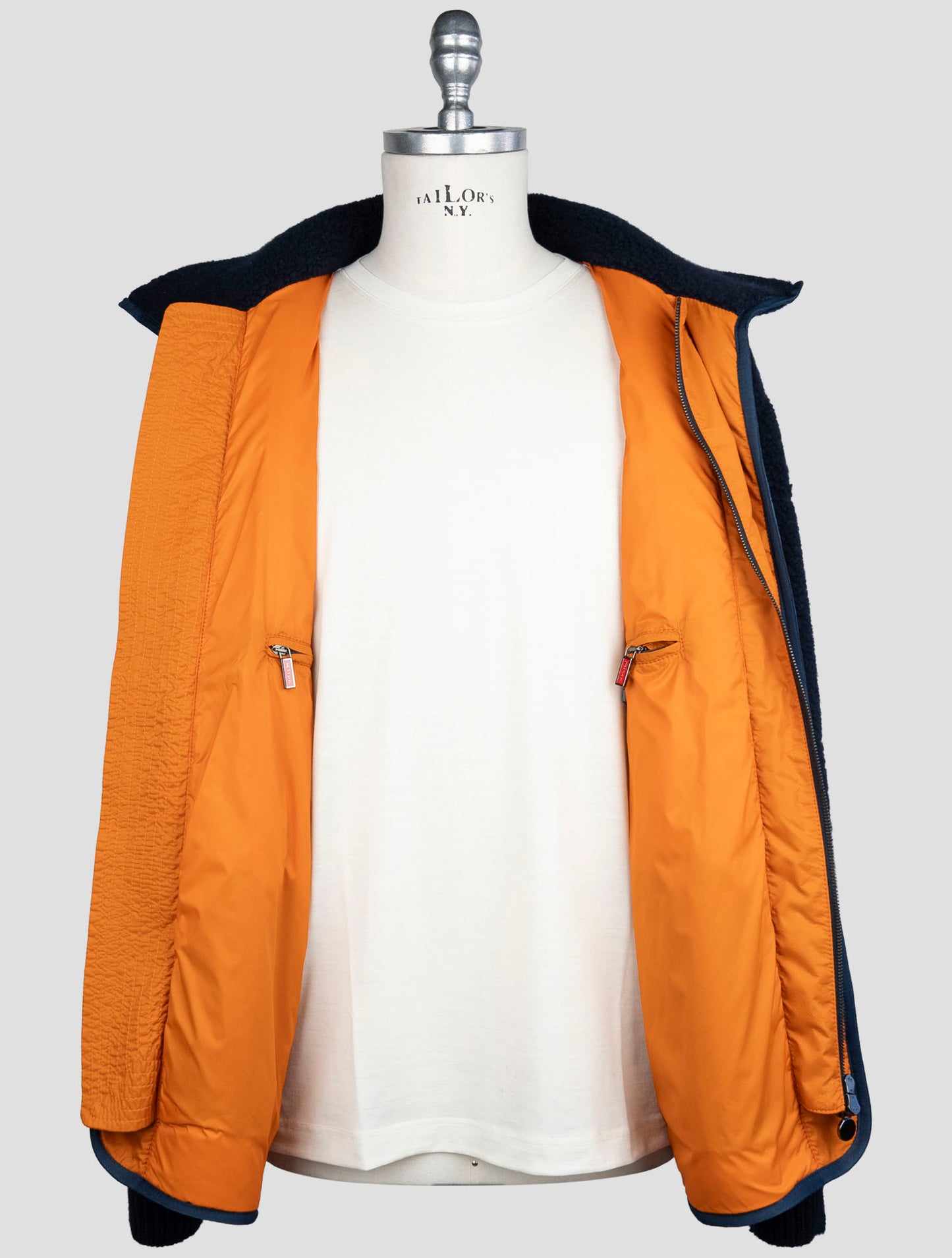 Kiton Blue Wool Cashmere PL Coat