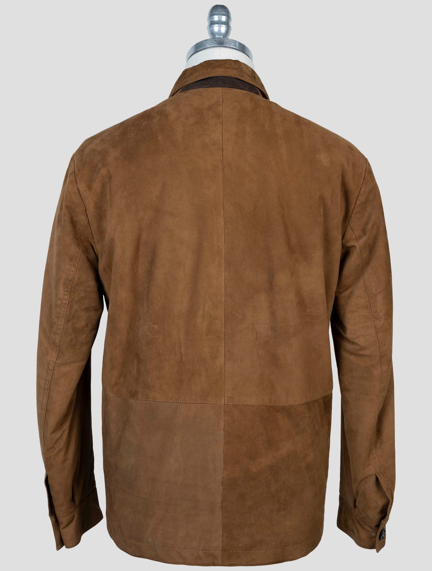 Kiton Brown Leather Suede Coat