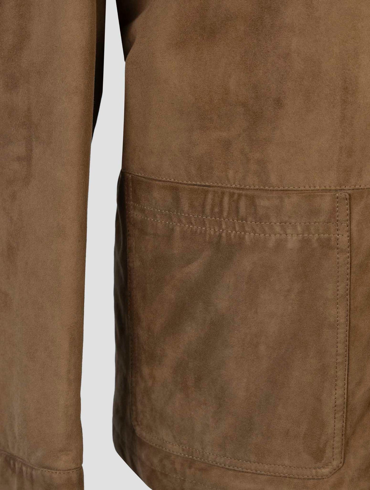 Kiton Brown Leather Suede Coat