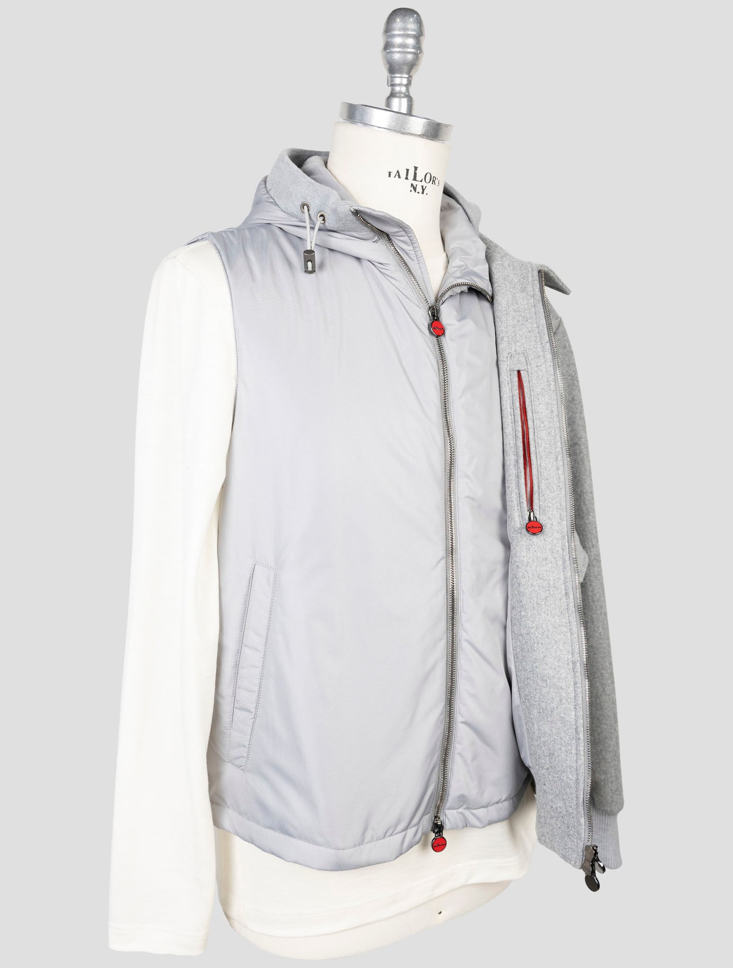 Kiton Gray Virgin Wool Coat