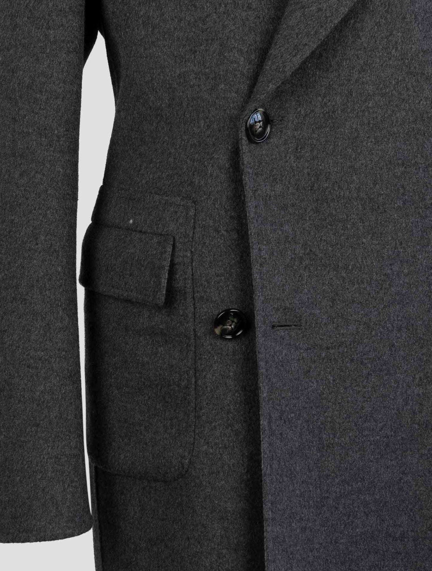 Kiton Gray Wool Cashmere Overcoat