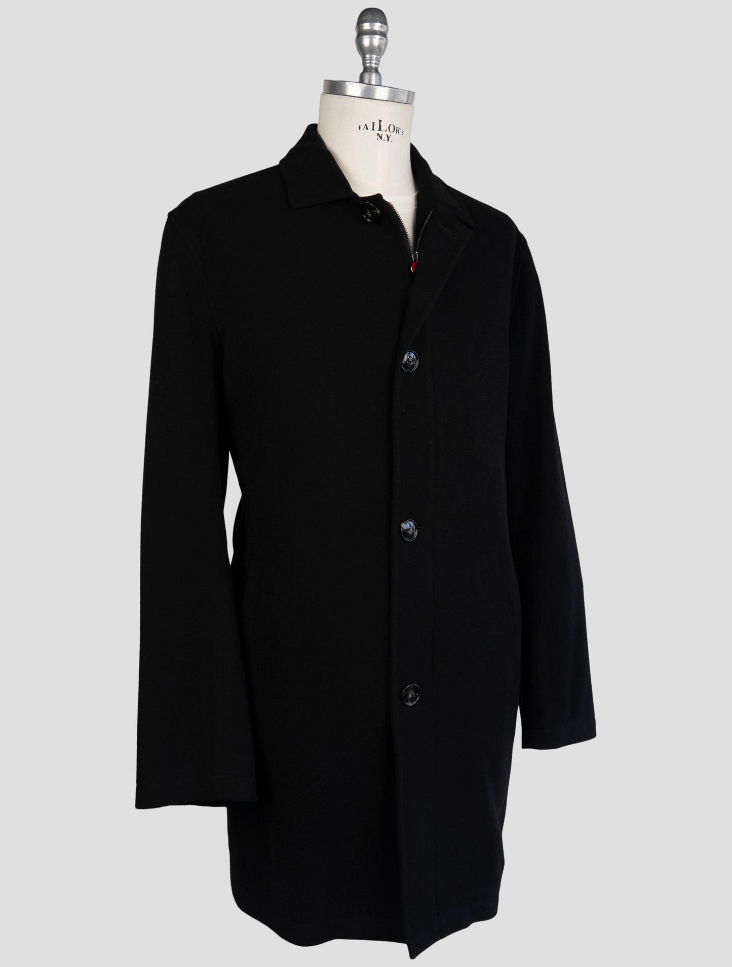 Kiton Black Cashmere Overcoat