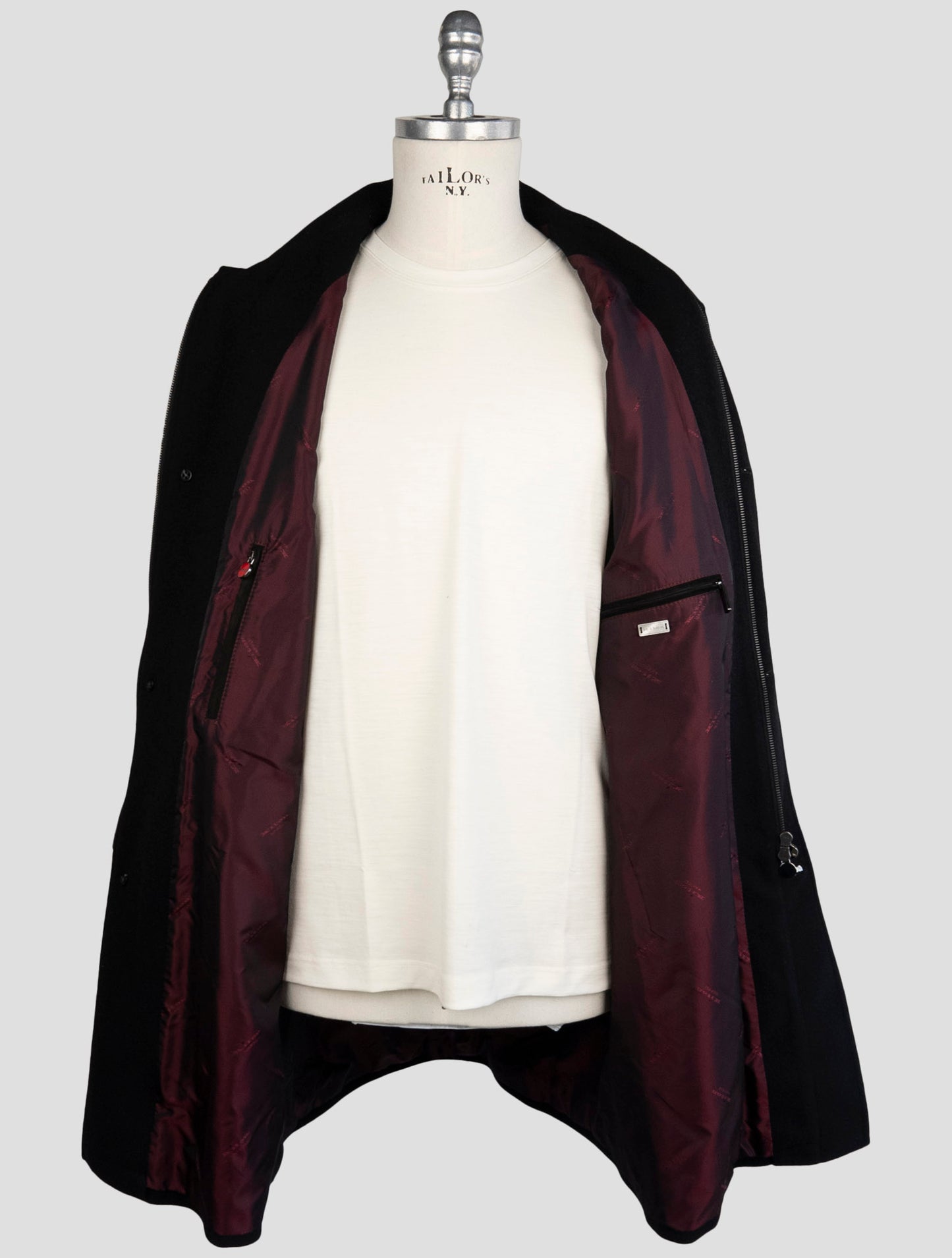 Kiton Black Cashmere Overcoat