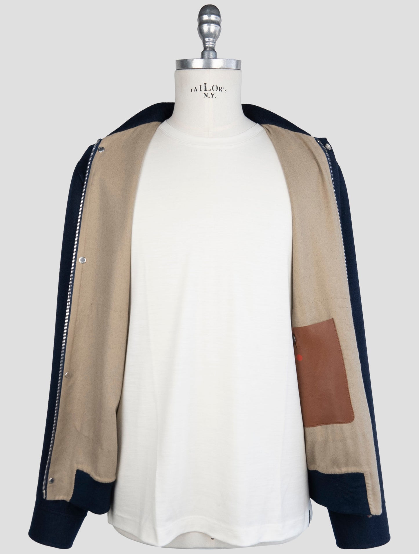 Kiton Blue Cashmere Silk Coat