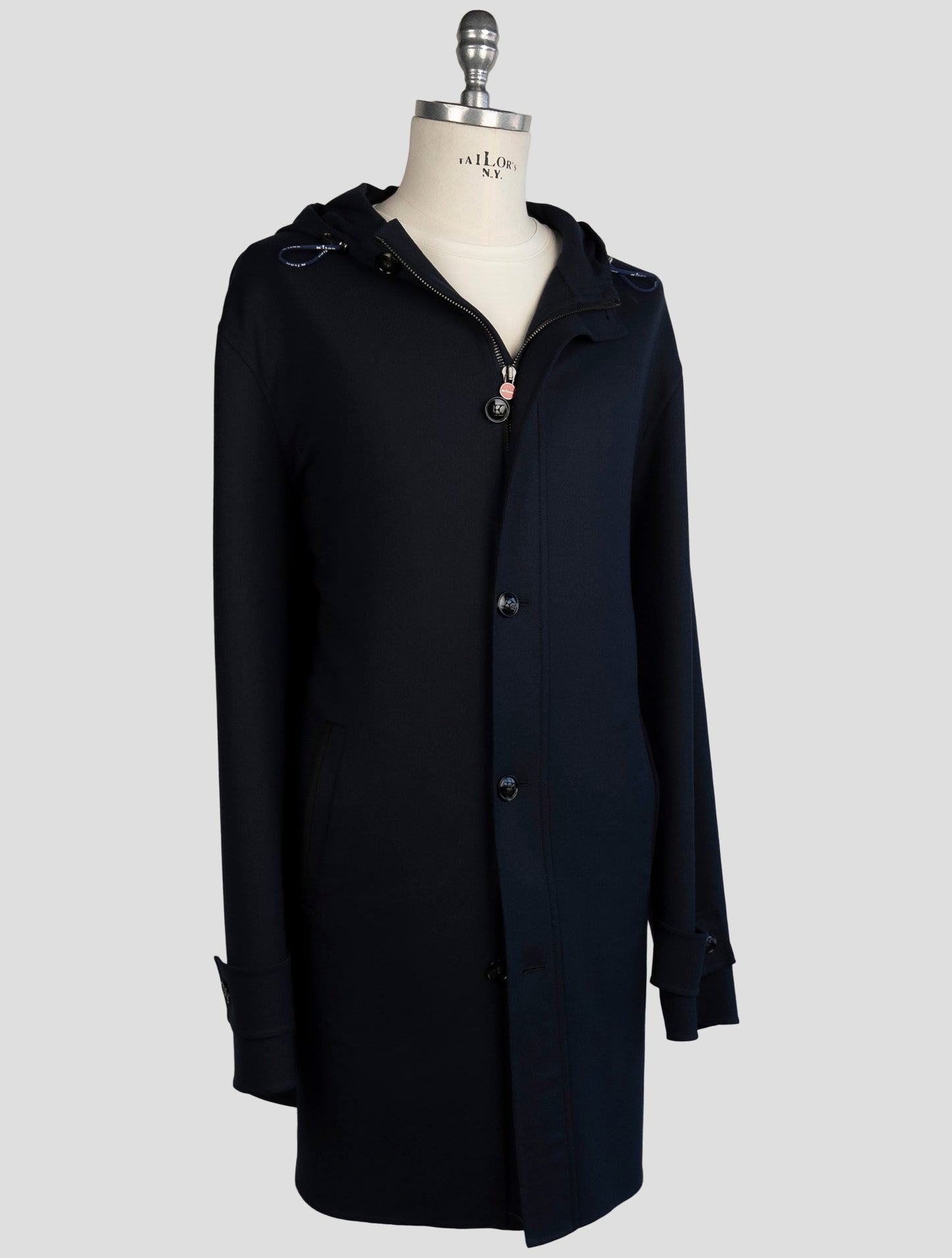 Kiton Blue Cashmere Pa Ea Overcoat