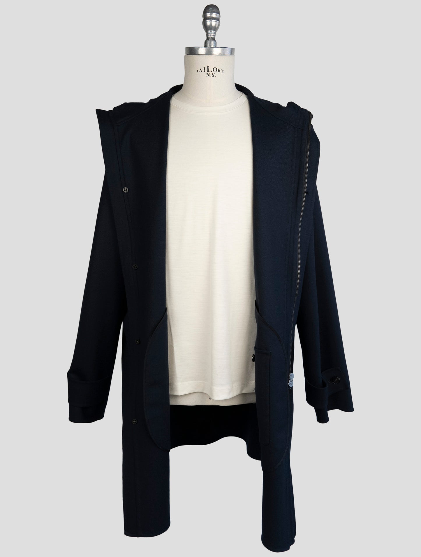 Kiton Blue Cashmere Pa Ea Overcoat