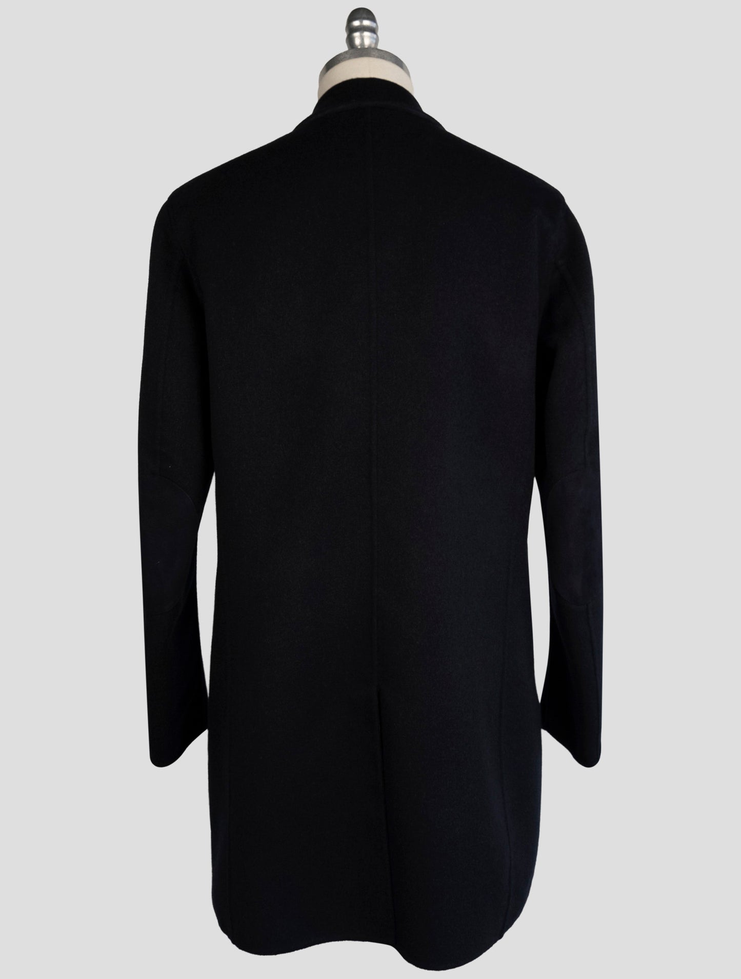 Kiton Blue Wool Cashmere Overcoat