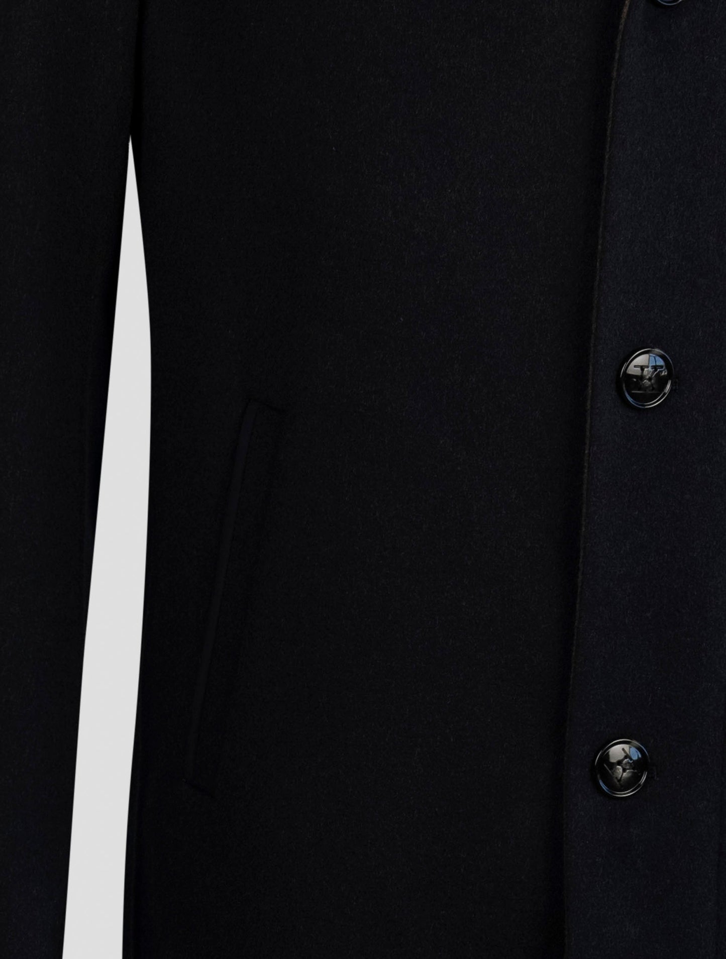 Kiton Blue Wool Cashmere Overcoat