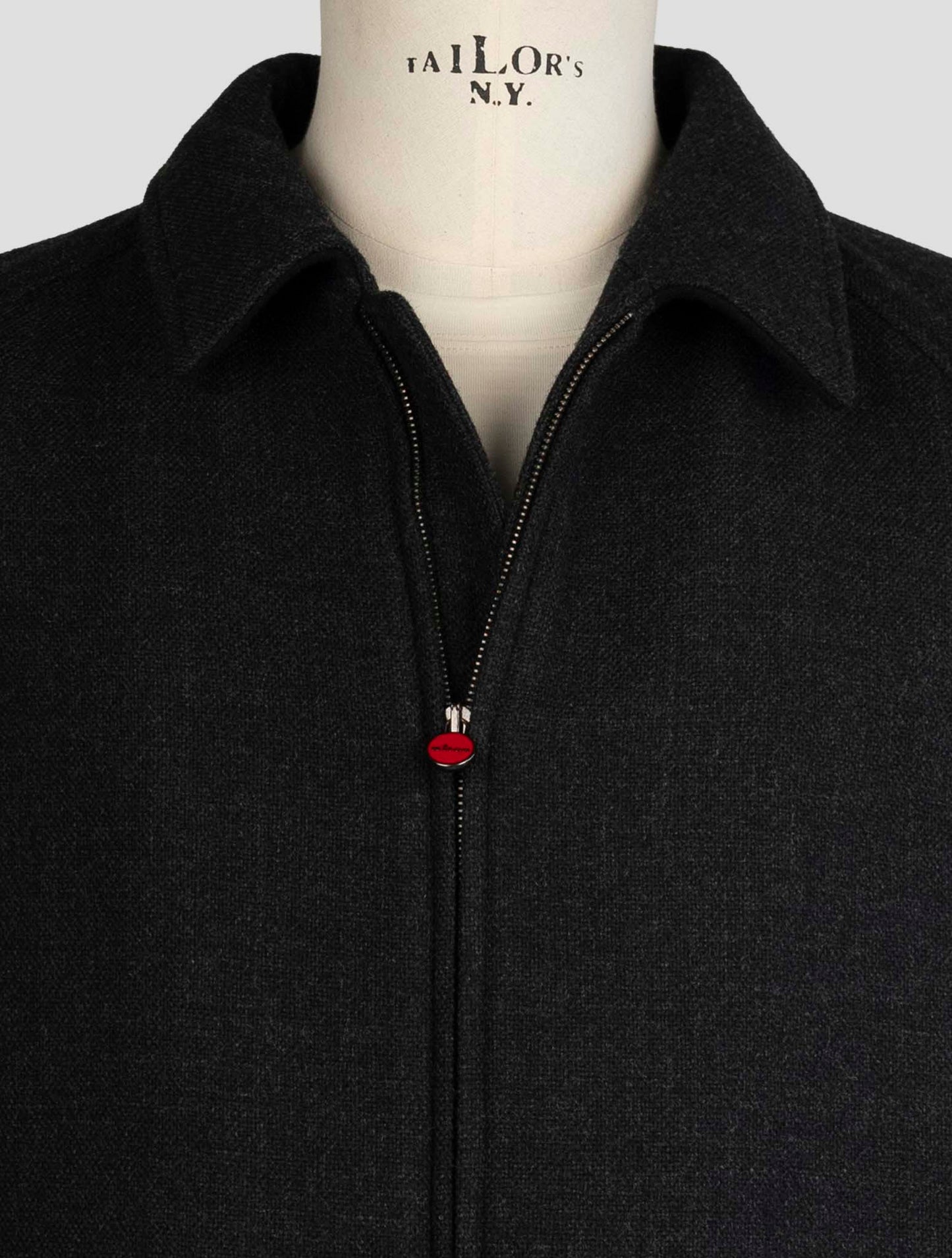 Kiton Dark Gray Virgin Wool Overcoat