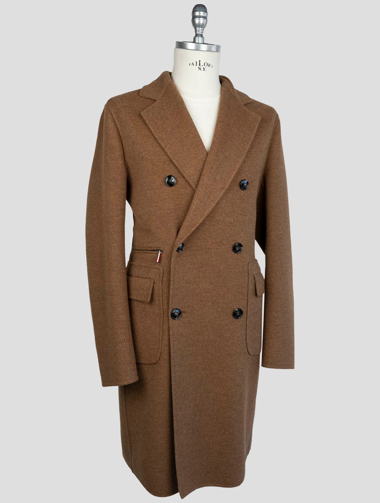 Kiton Brown Wool Cashmere Overcoat