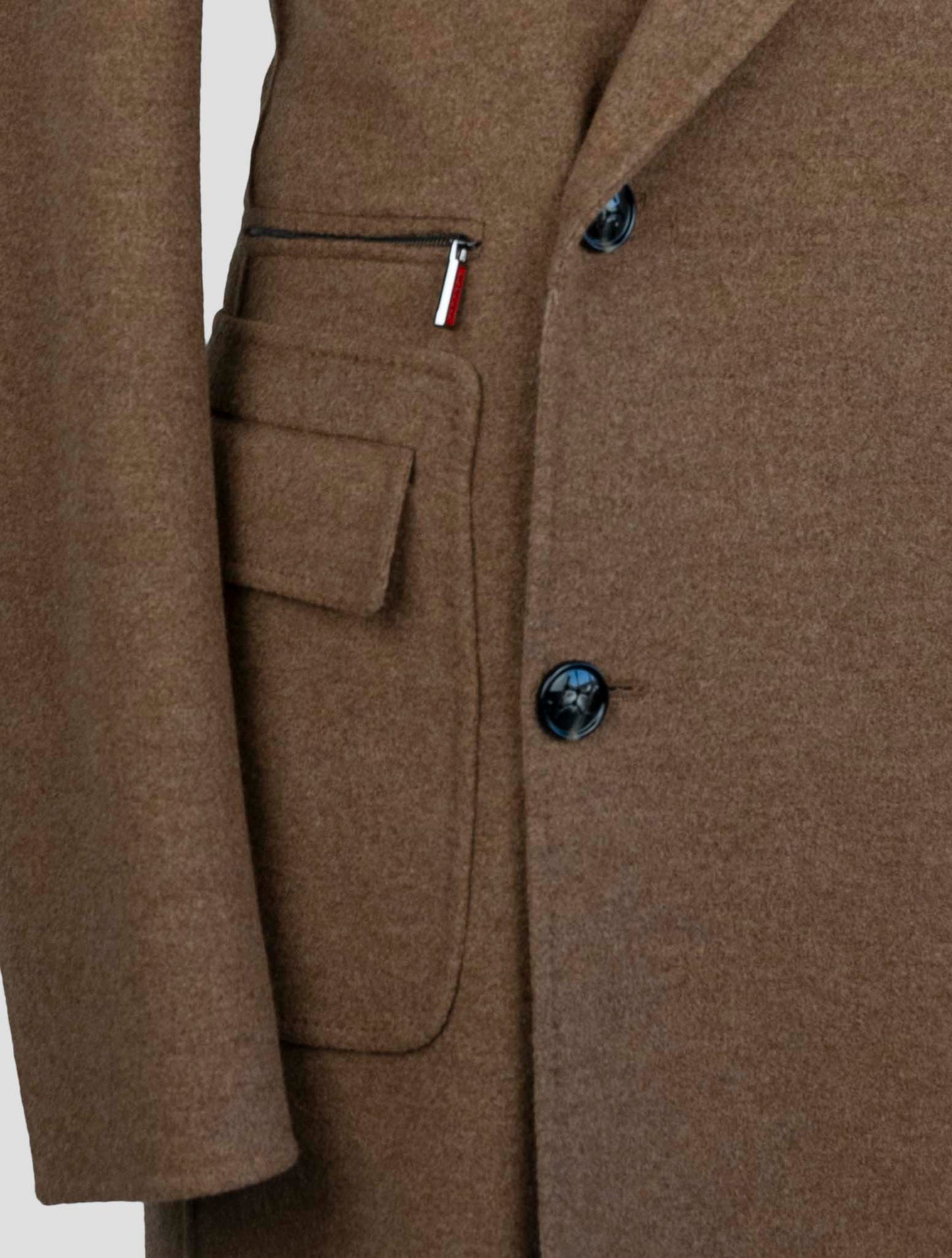 Kiton Brown Wool Cashmere Overcoat