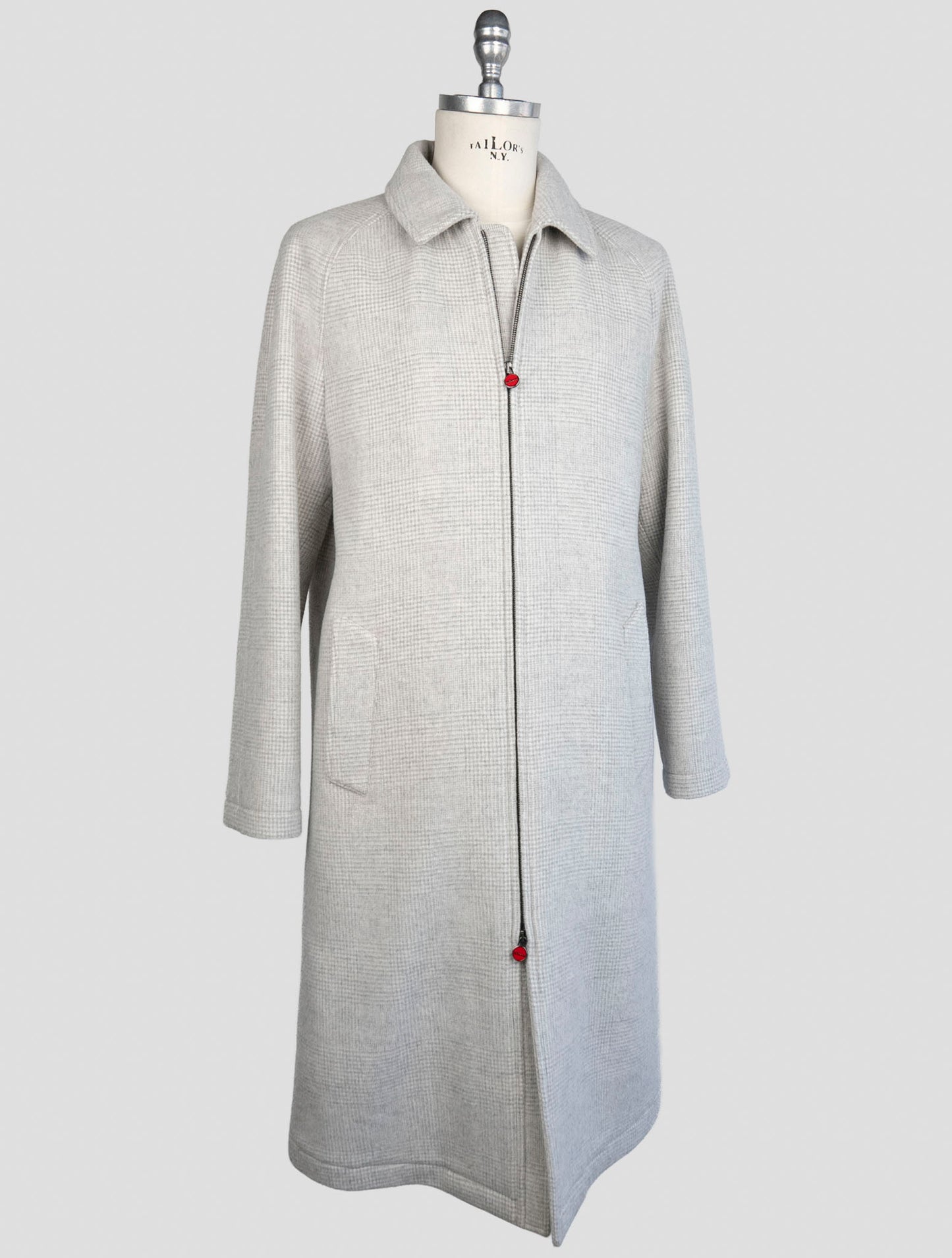 Kiton Gray Wool Cashmere Overcoat