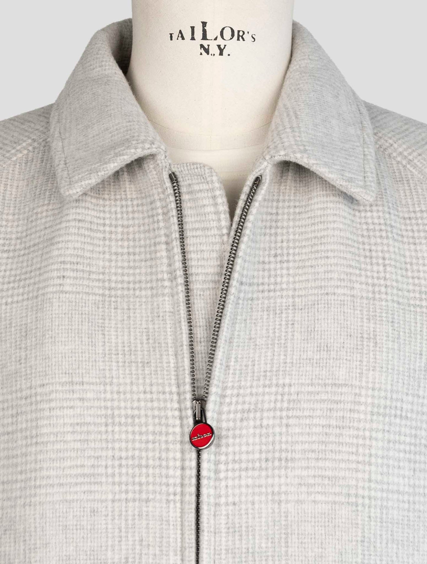 Kiton Gray Wool Cashmere Overcoat