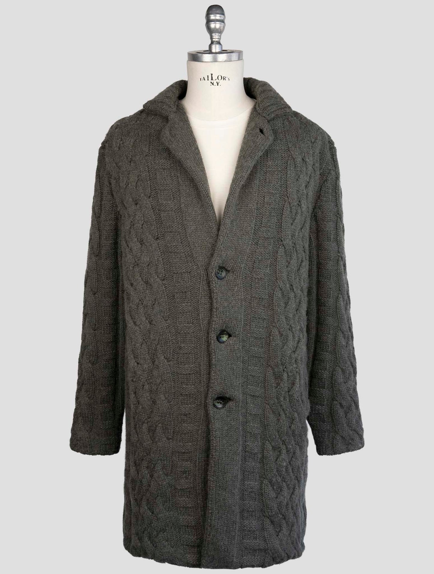 Kiton Gray Cashmere Mink Fur Coat