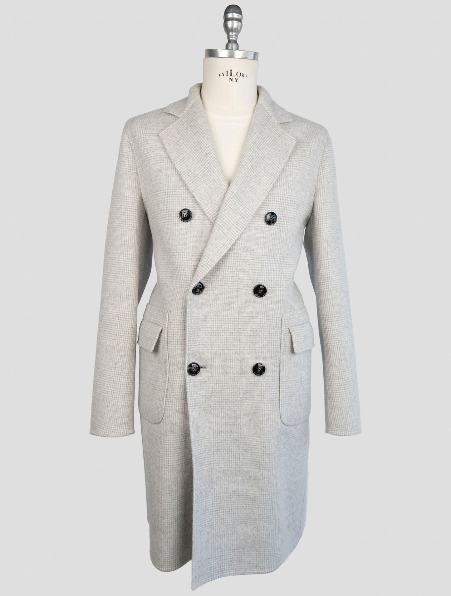 Kiton Gray Wool Cashmere Overcoat