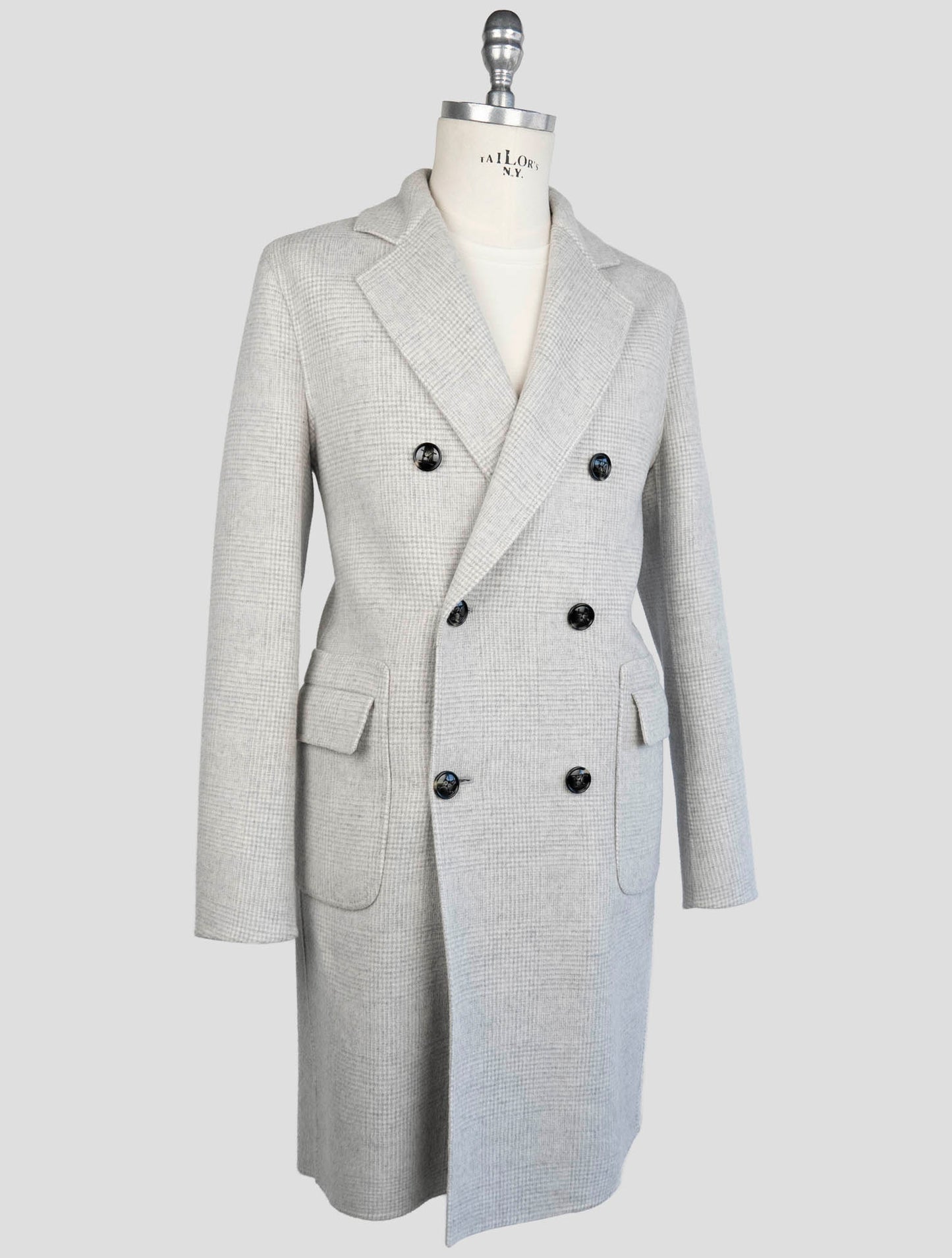 Kiton Gray Wool Cashmere Overcoat