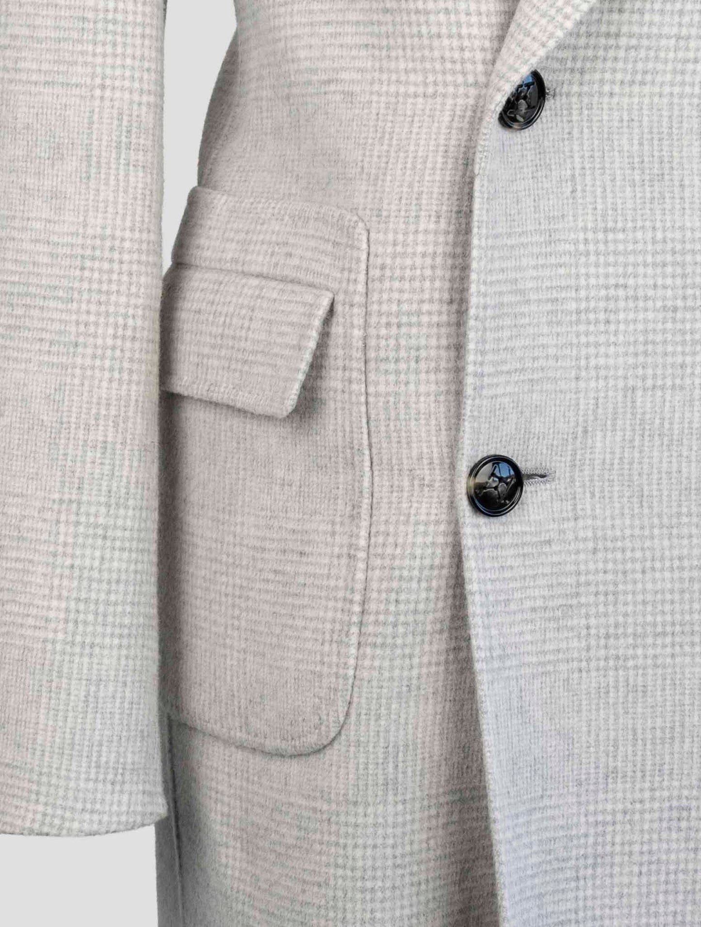 Kiton Gray Wool Cashmere Overcoat