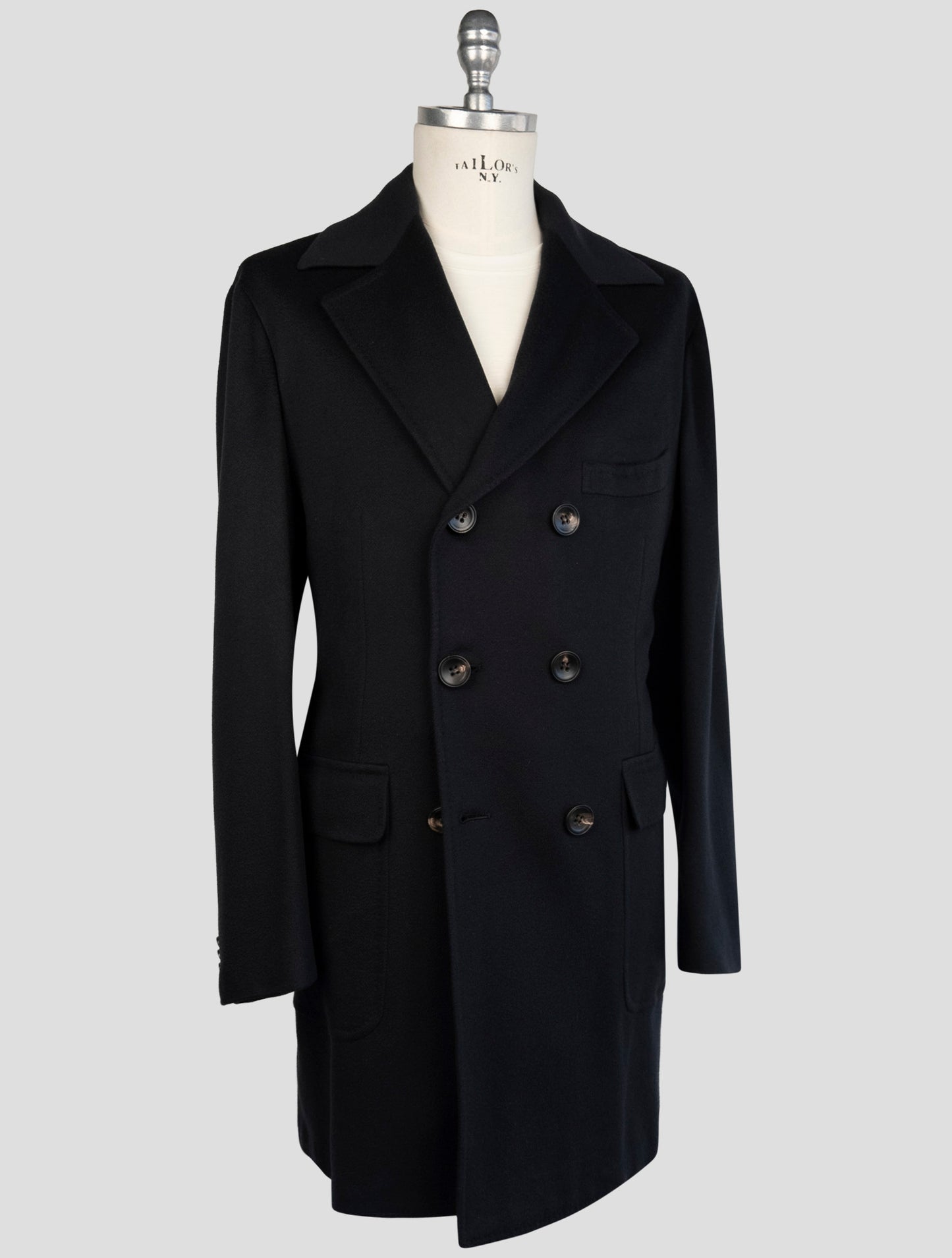Kiton Dark Blue Cashmere Vicuna Overcoat