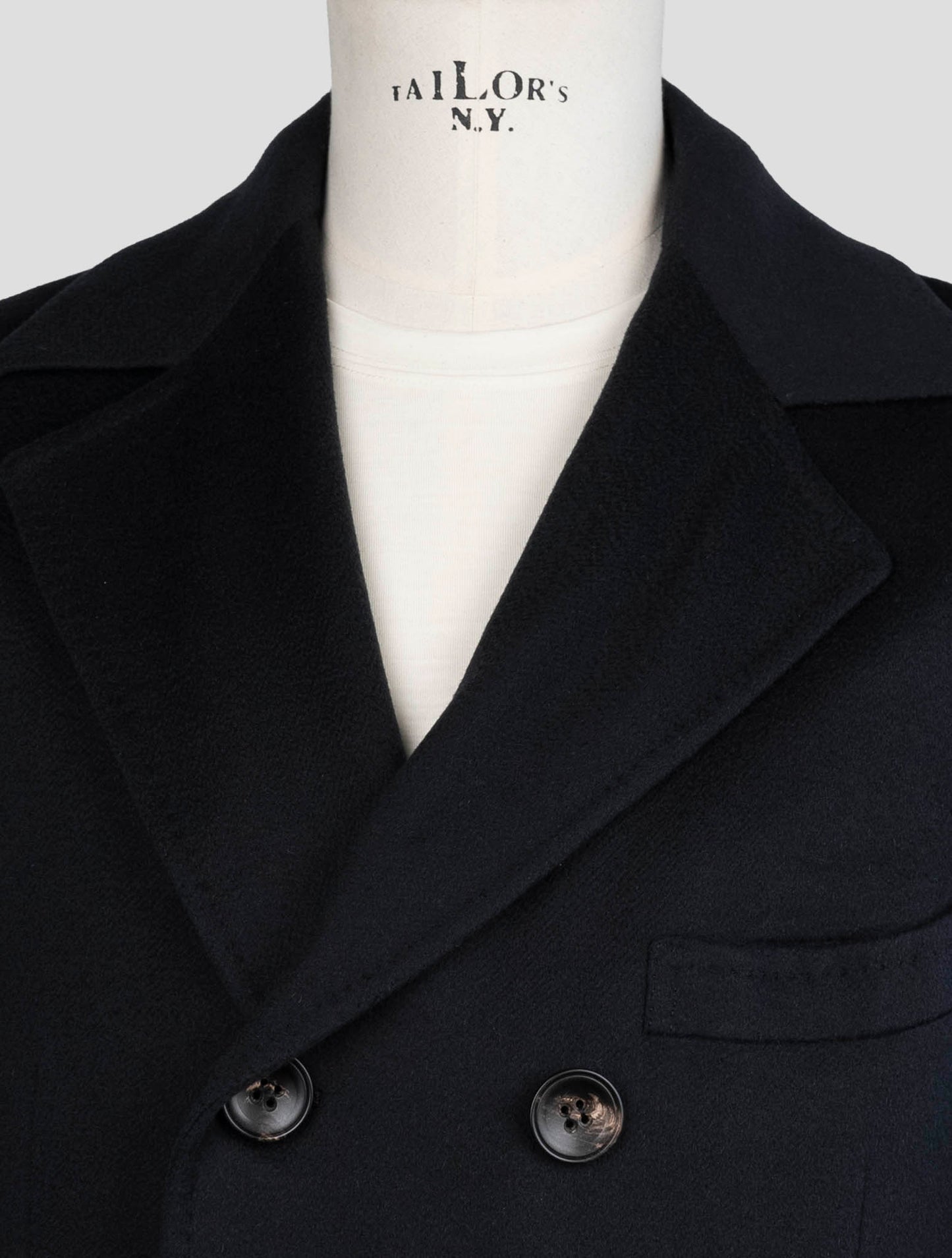 Kiton Dark Blue Cashmere Vicuna Overcoat