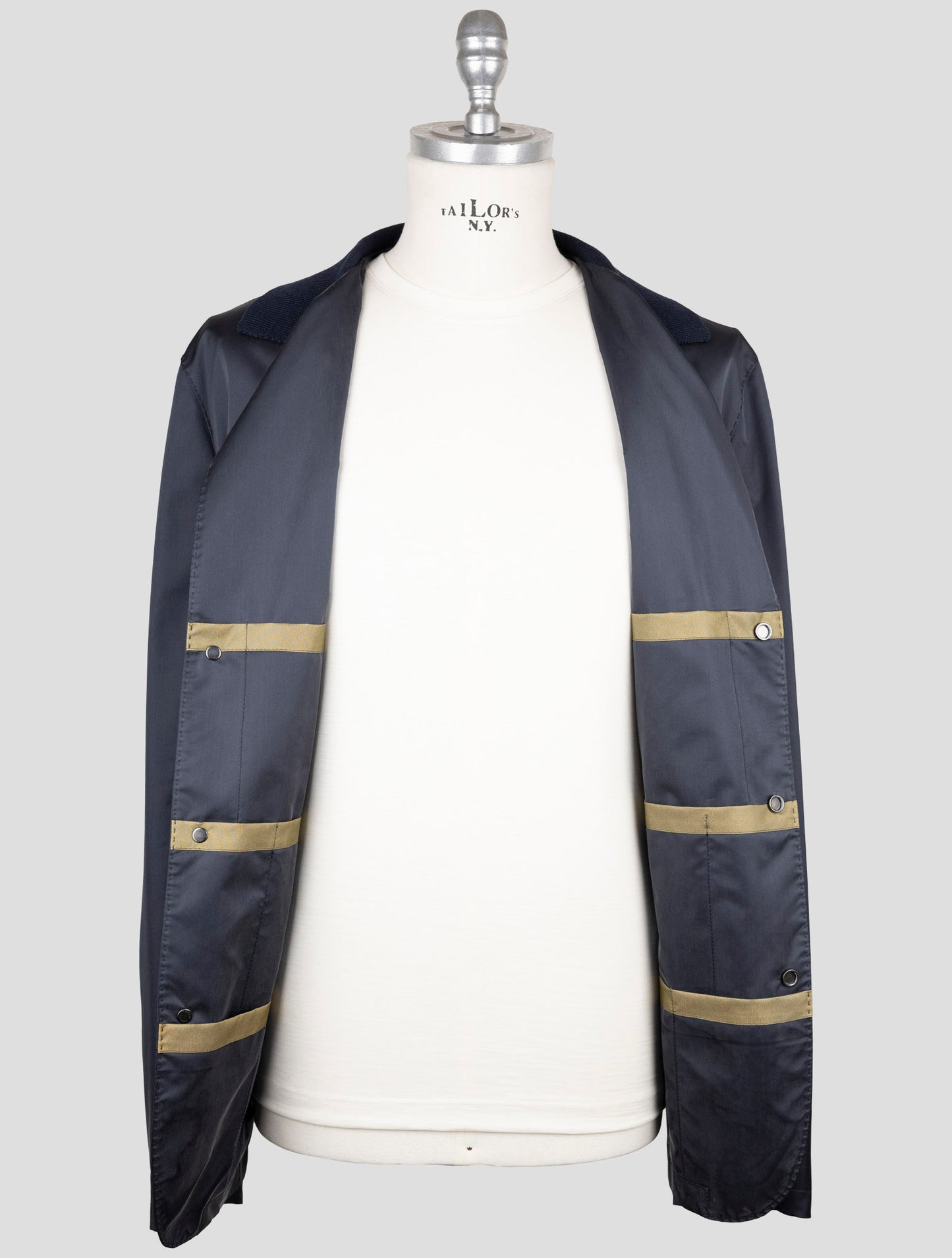 Kiton Blue Silk Pl Coat