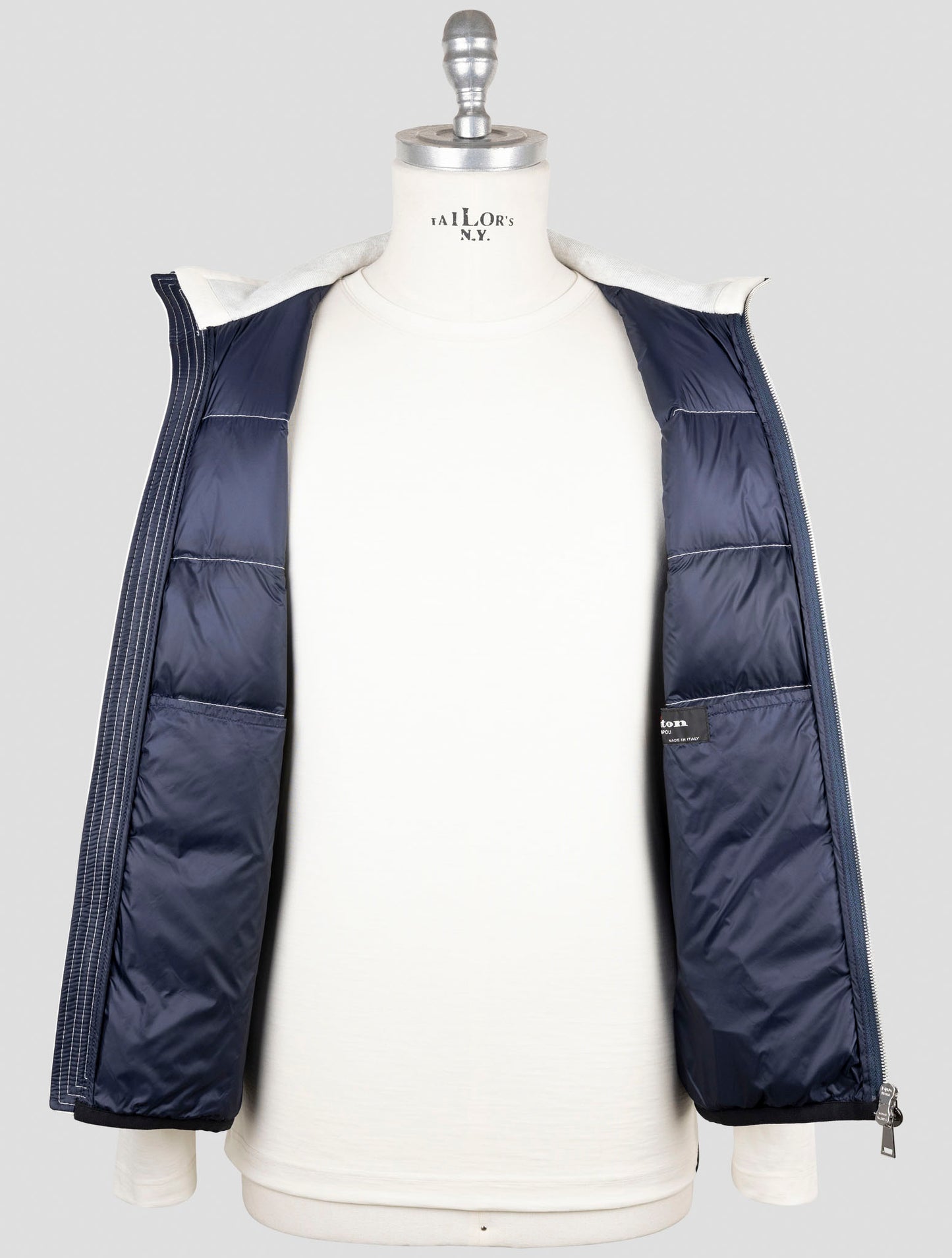 Kiton White Cotton Coat Gilet