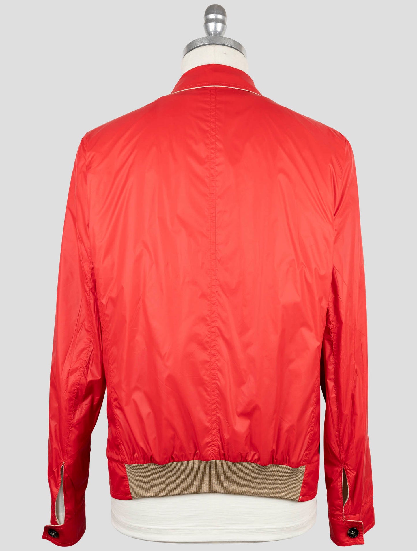 Kiton Red Beige Linen Pa Reverse Coat