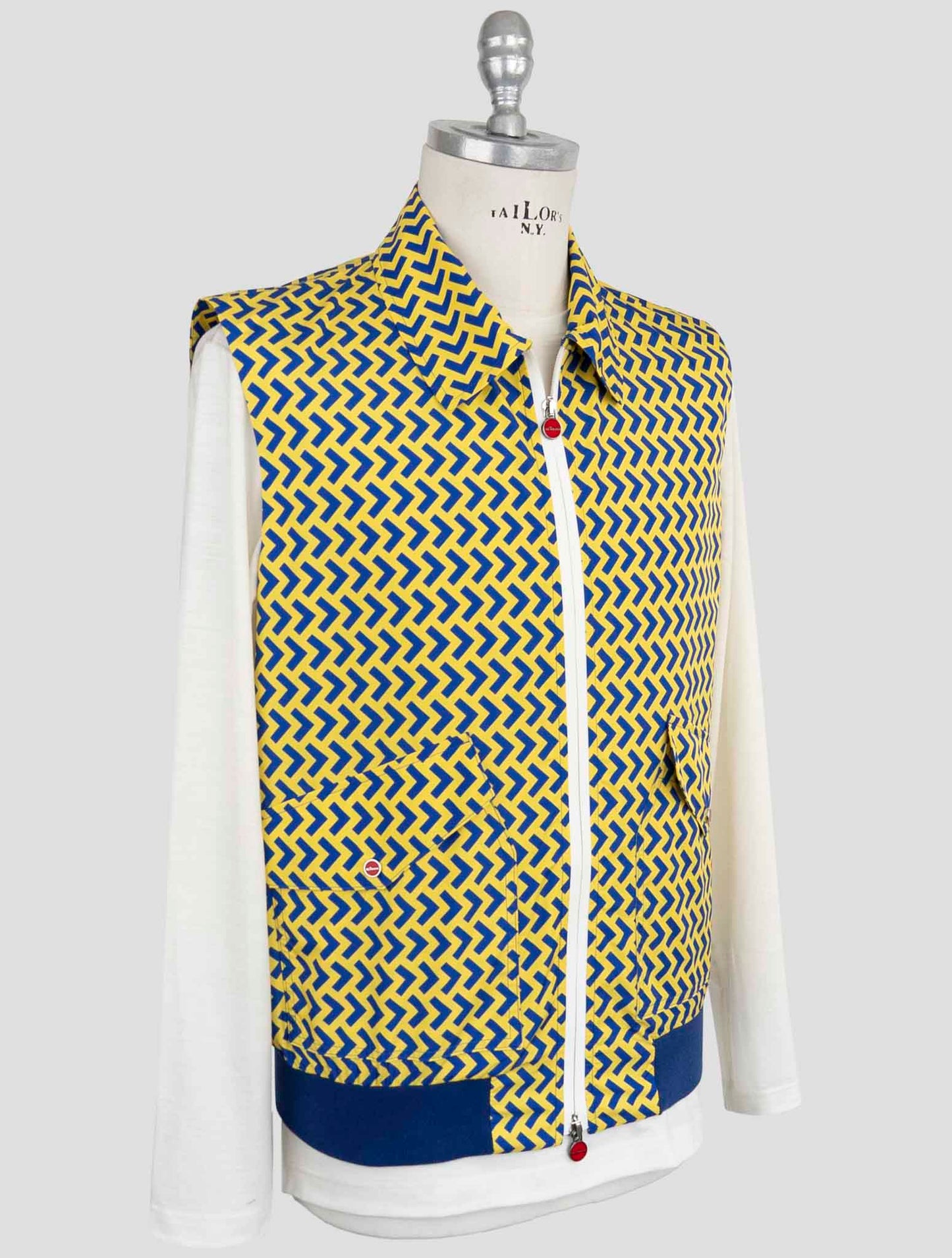 Kiton Yellow Blue Pl Coat Gilet