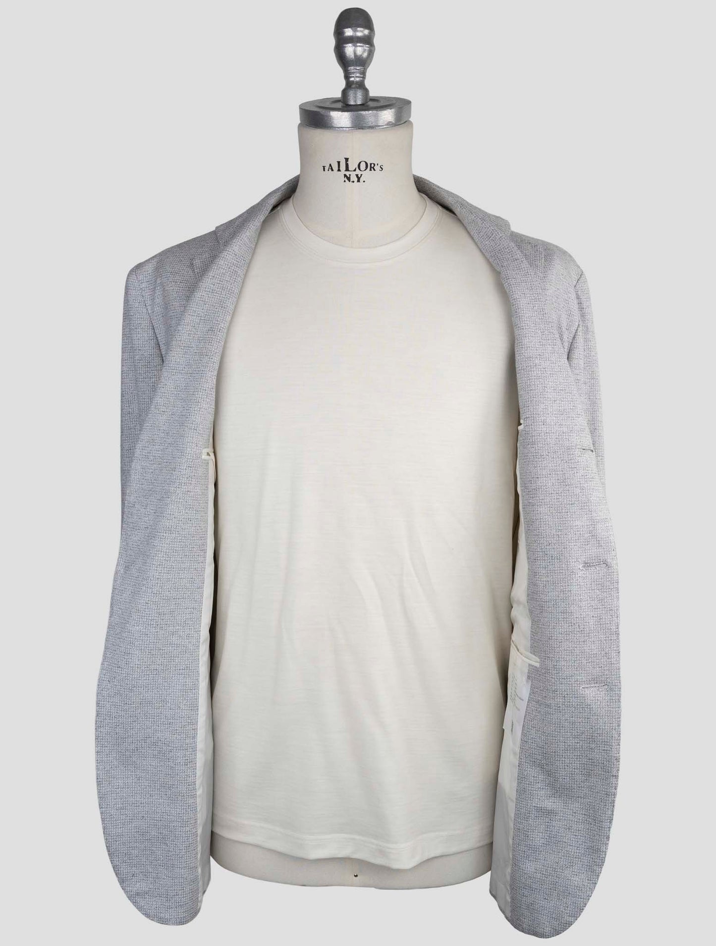 Kiton Knt Gray Cotton Blazer