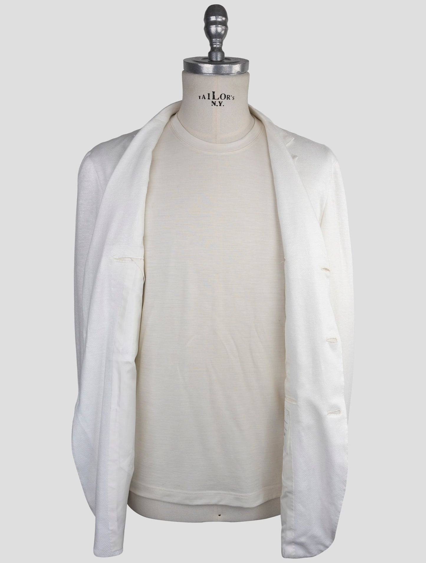 Kiton Knt White Linen Cotton Blazer