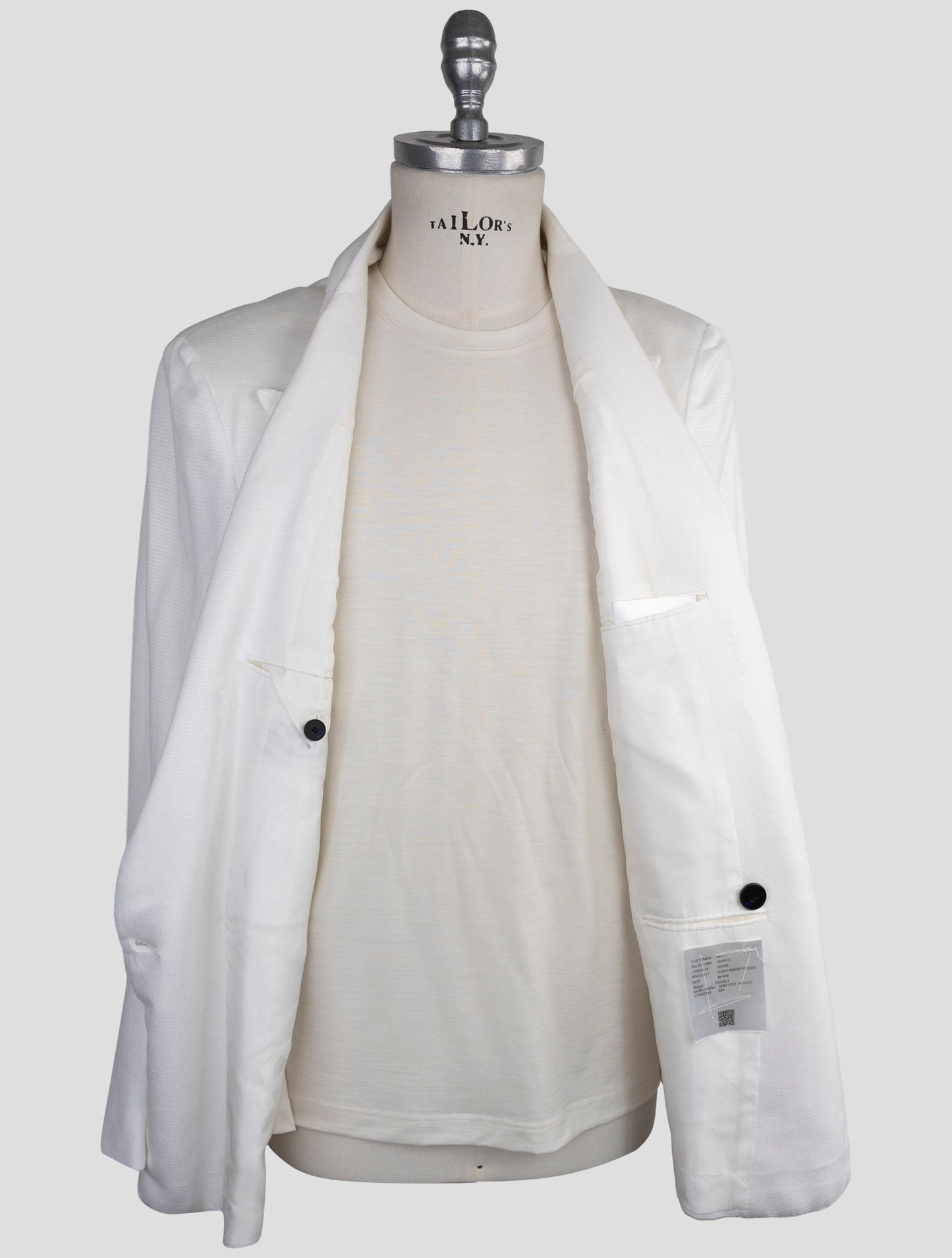 Kiton Knt White Cotton Blazer
