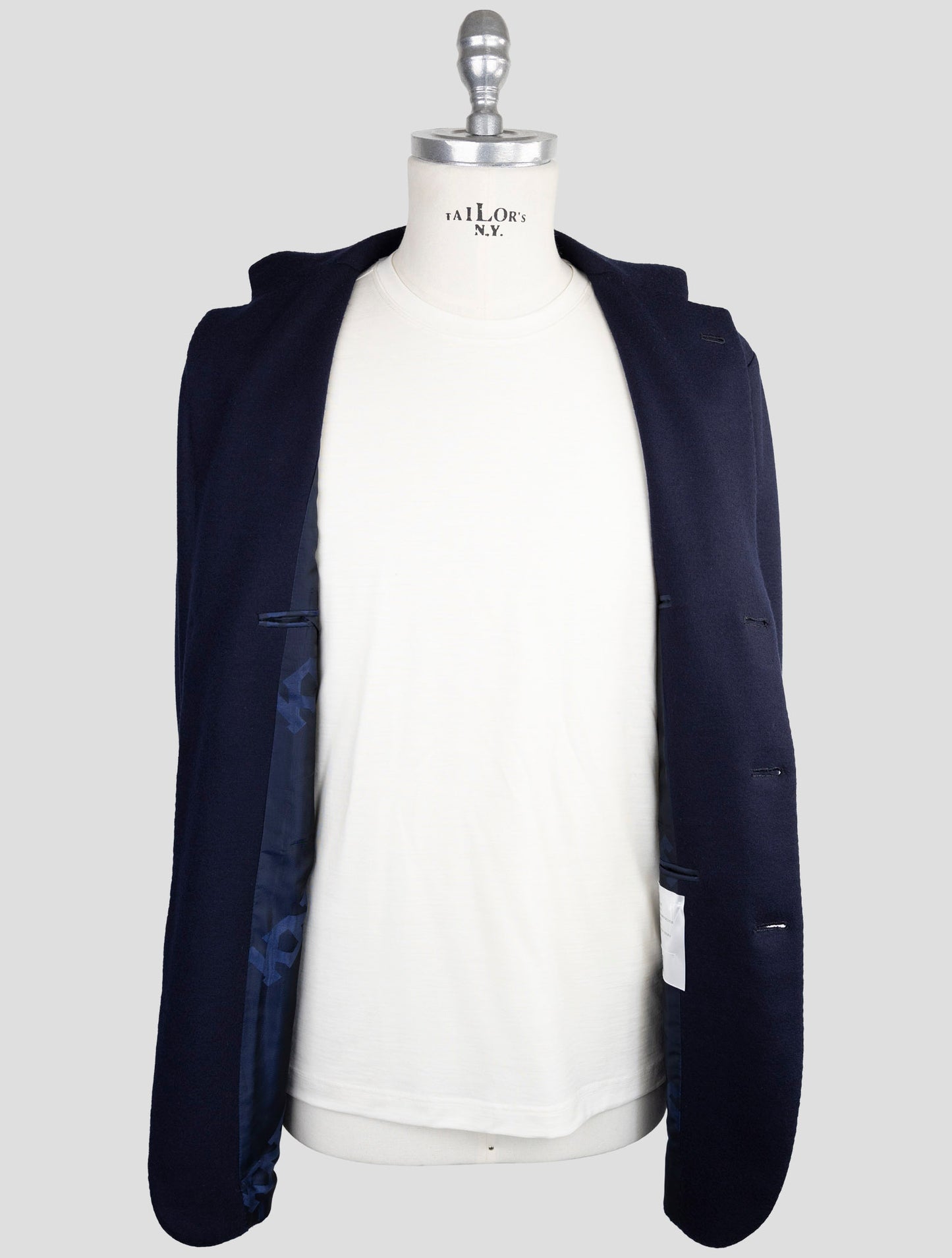 Kiton Knt Blue Virgin Wool Blazer