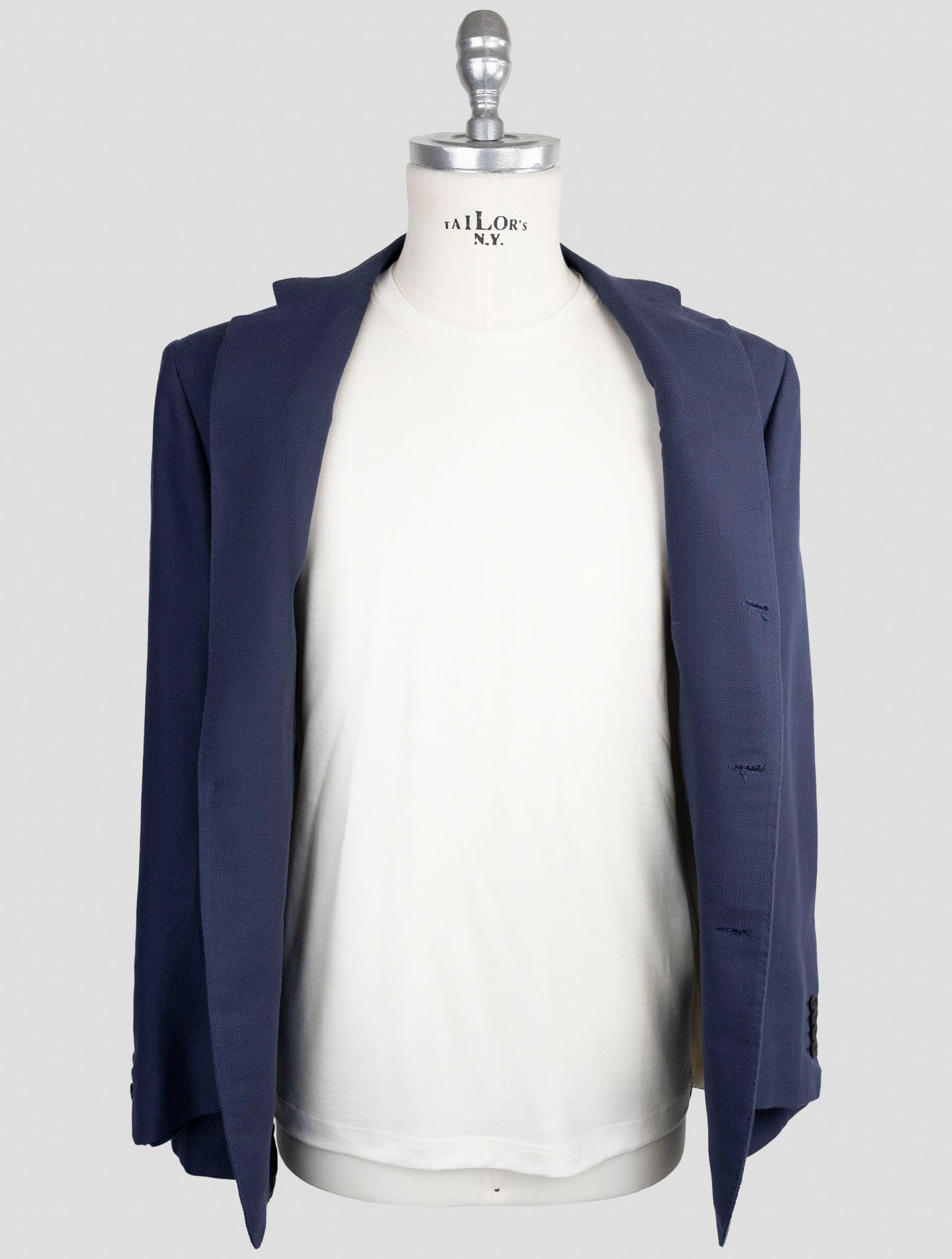 Kiton Knt Blue Cotton Blazer