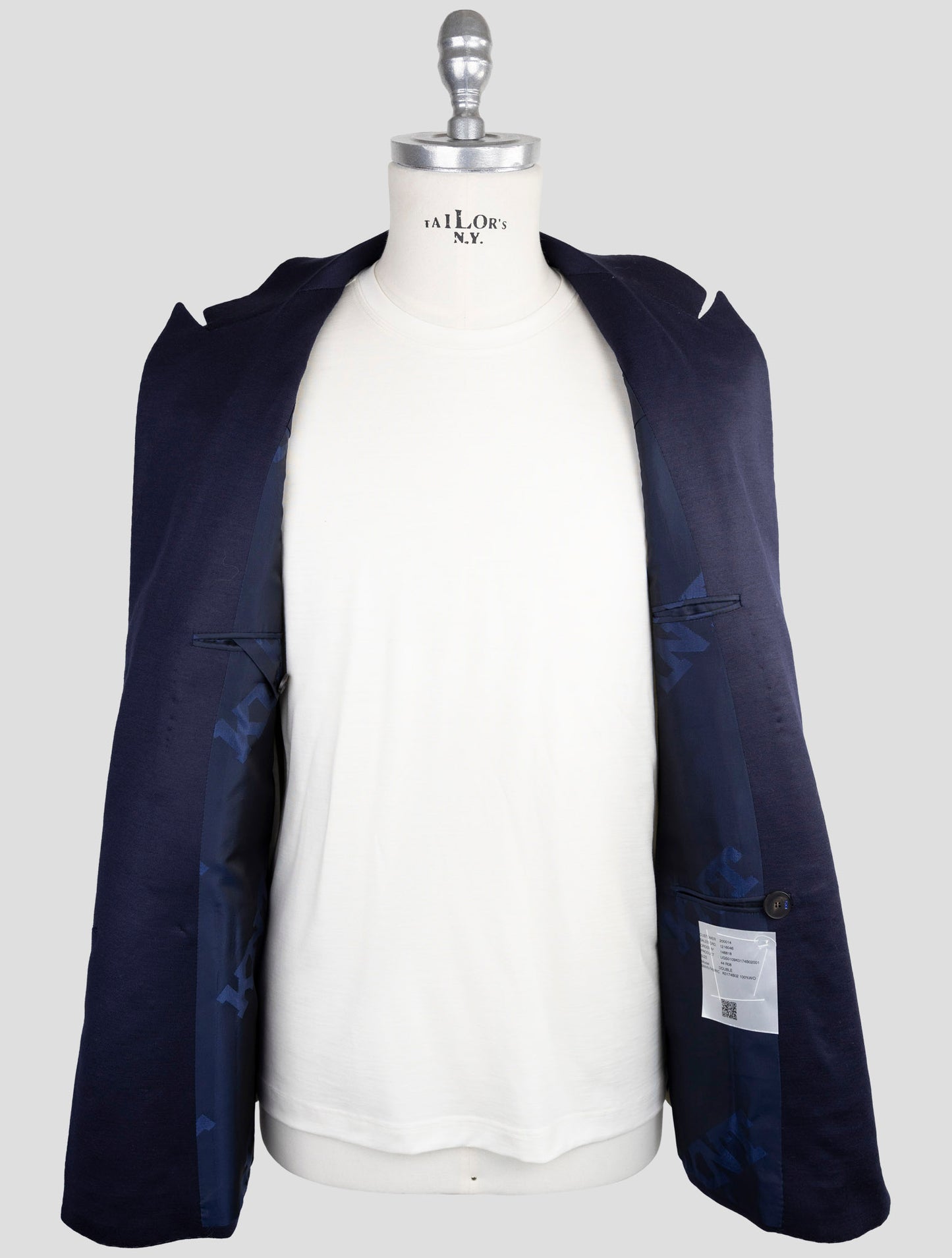 Kiton Knt Blue Wool Blazer