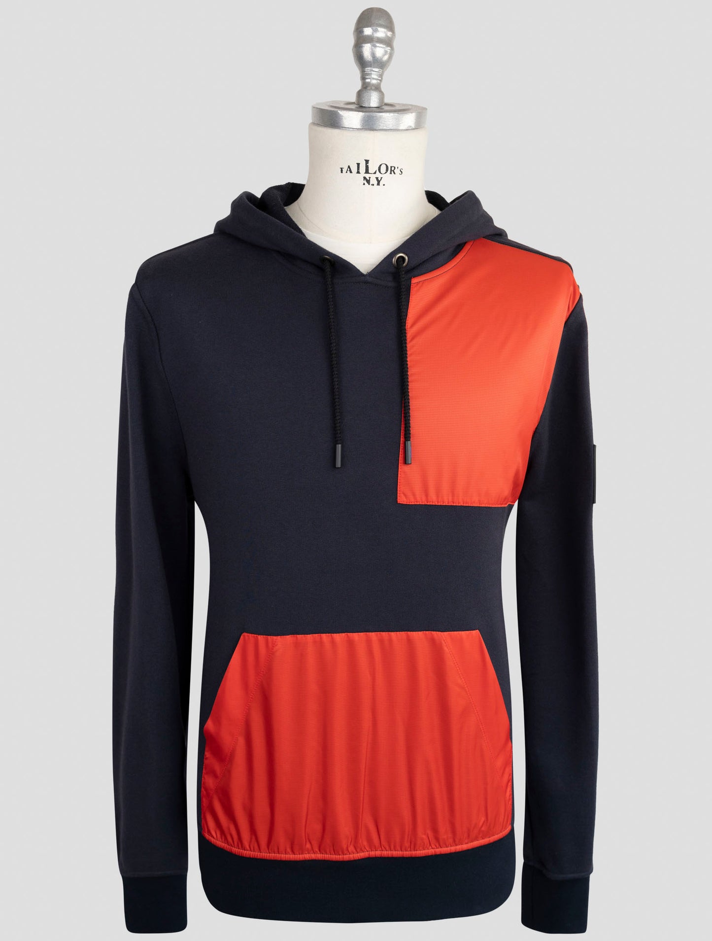 Kiton Knt Blue Cotton Sweater Hoodie