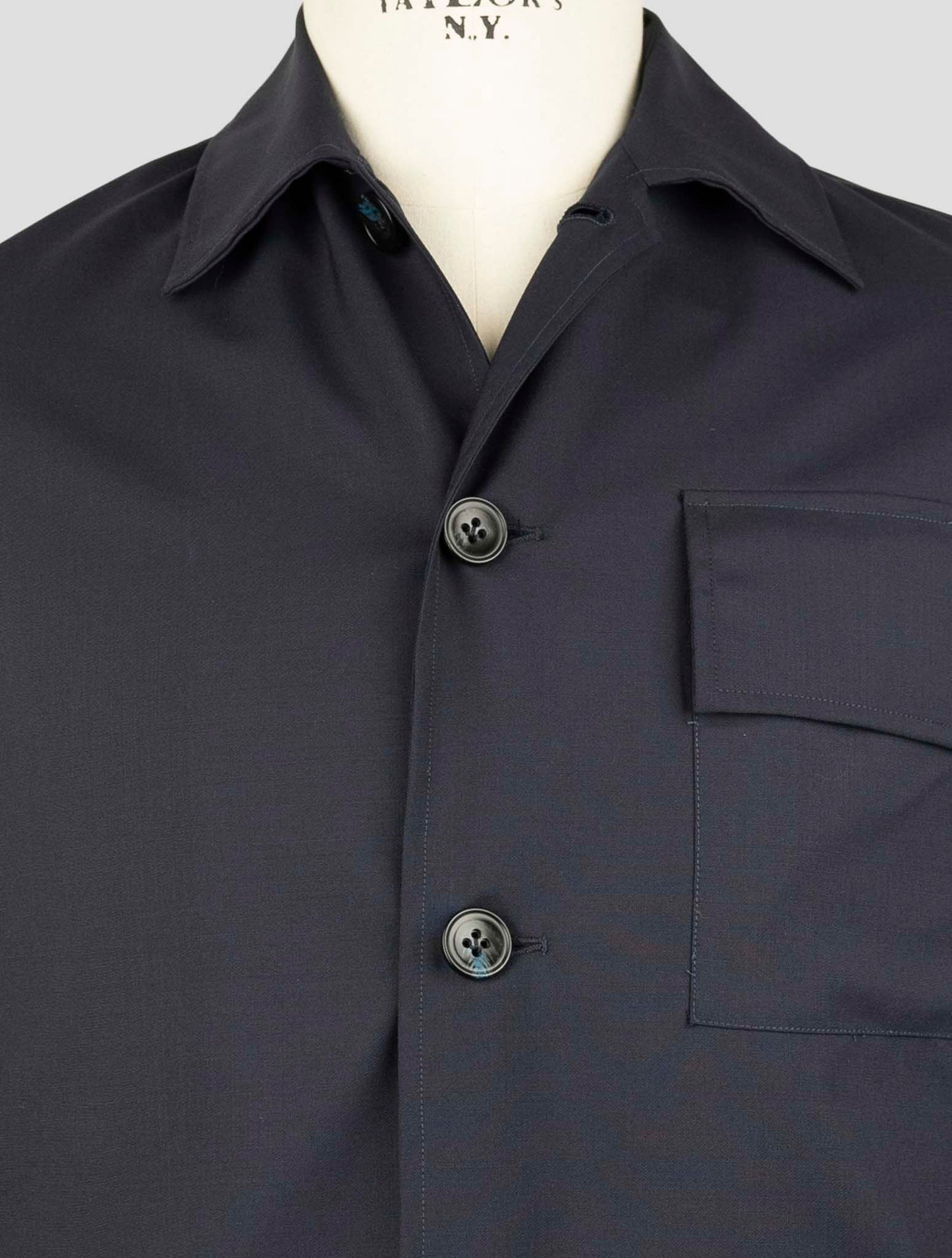 Kiton Knt Blue Wool Coat