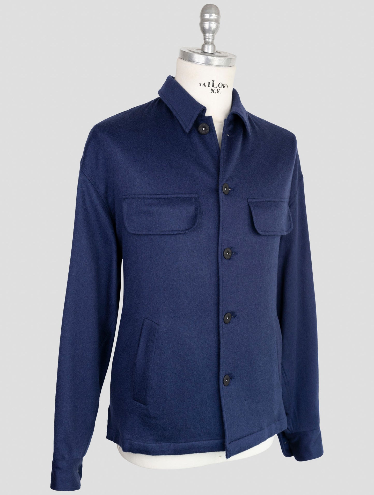 Kiton Knt Blue Cashmere Pa Ea Overshirt