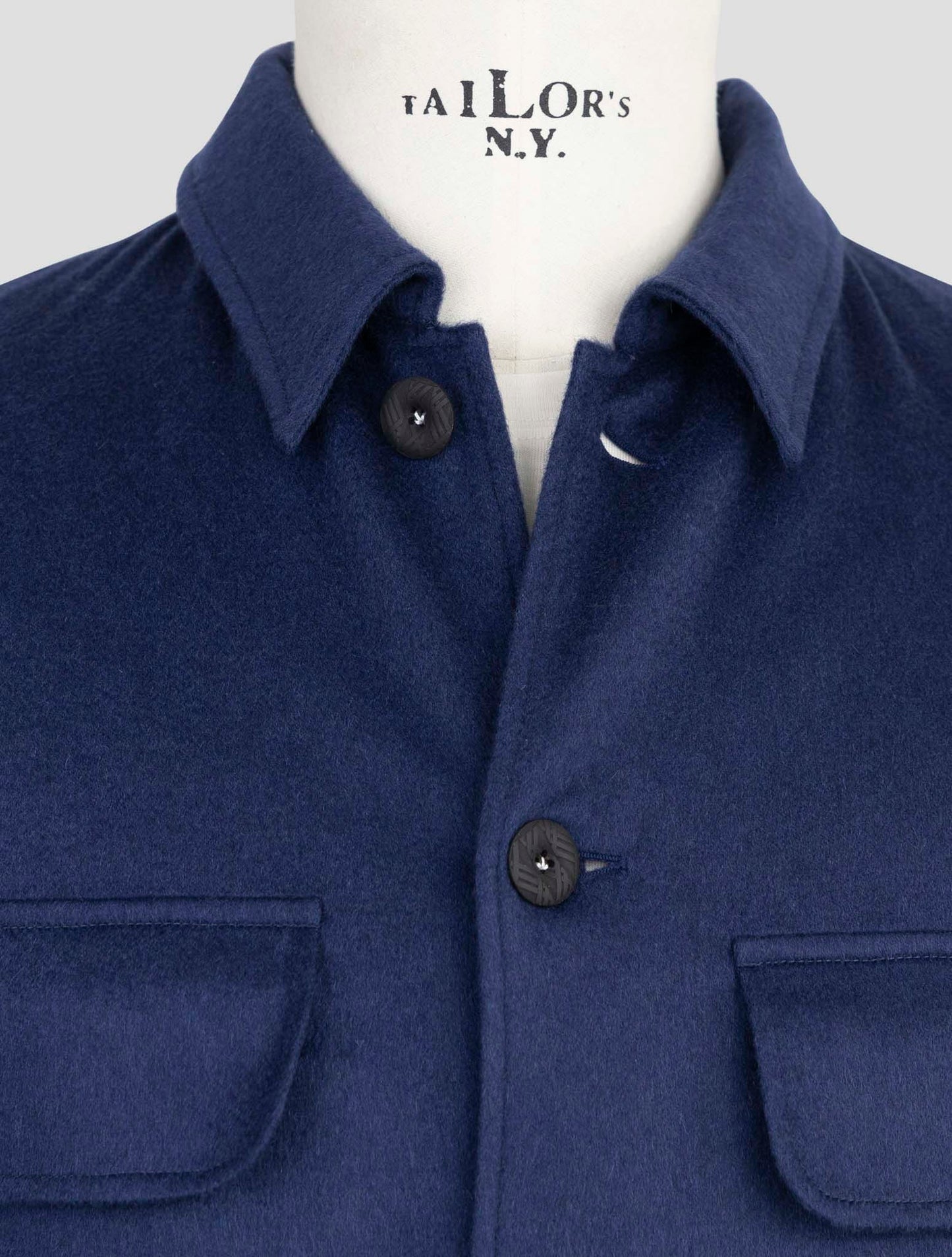 Kiton Knt Blue Cashmere Pa Ea Overshirt