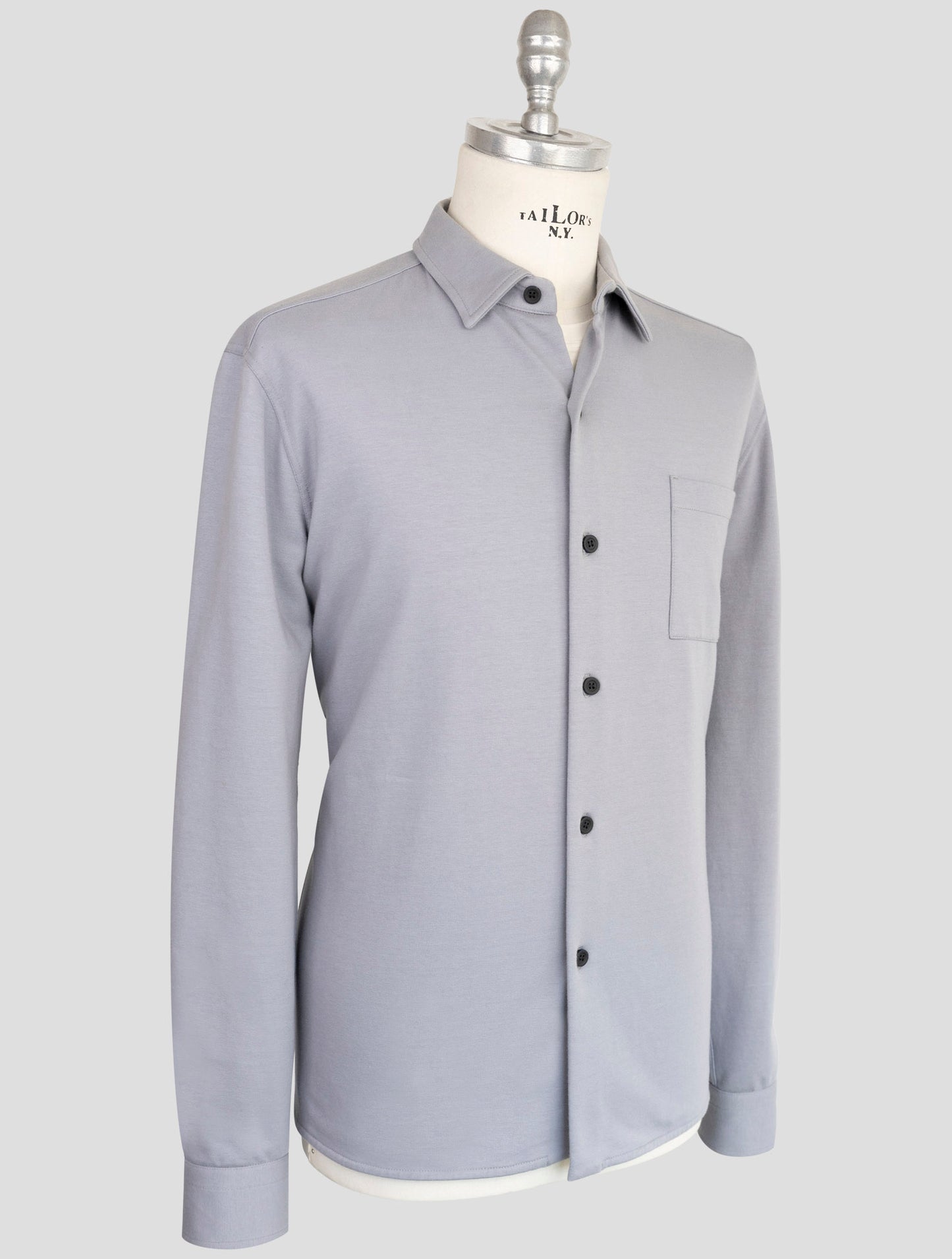 kiton Knt Gray Cotton Ea Overshirt