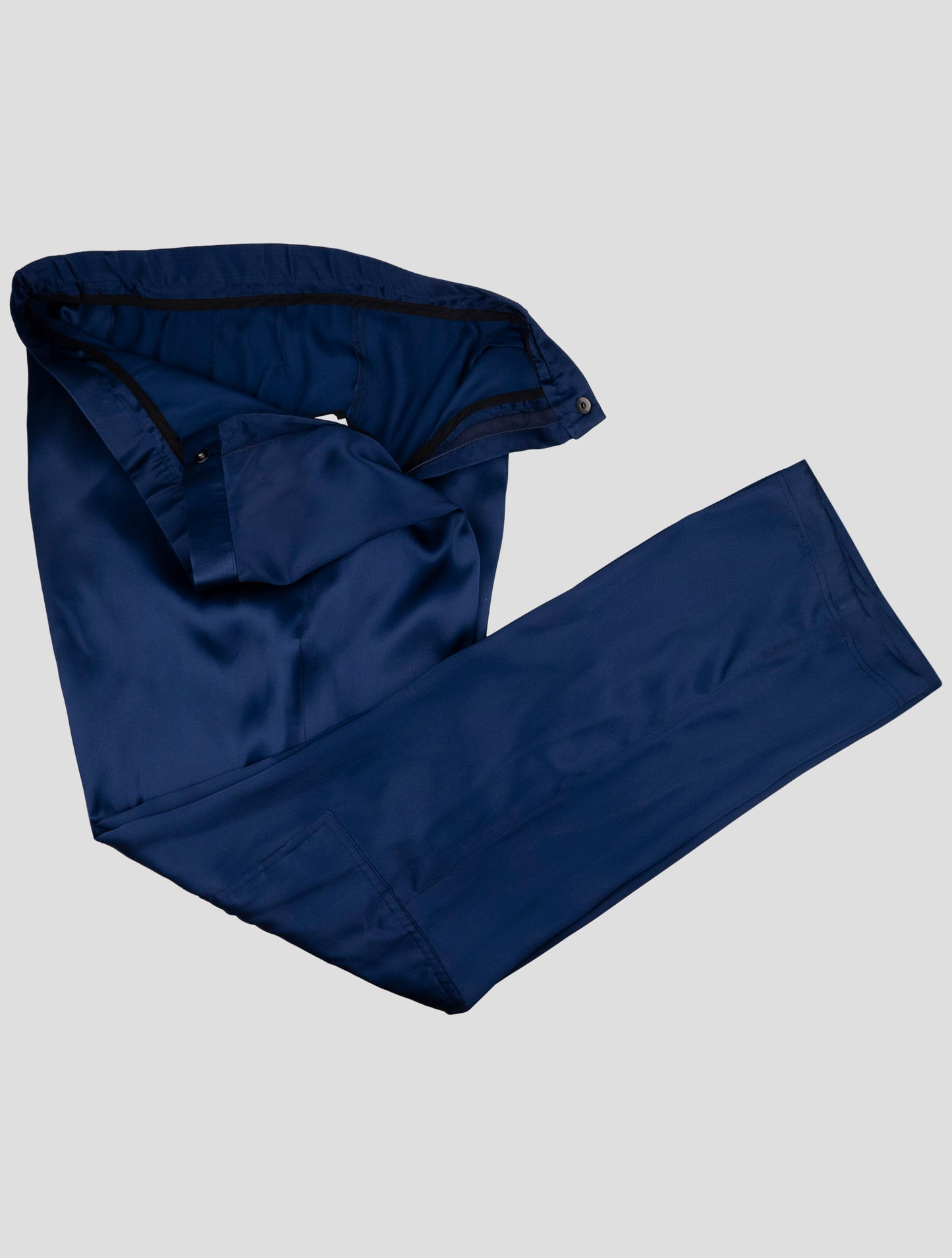 Kiton Knt Blue Silk Pant