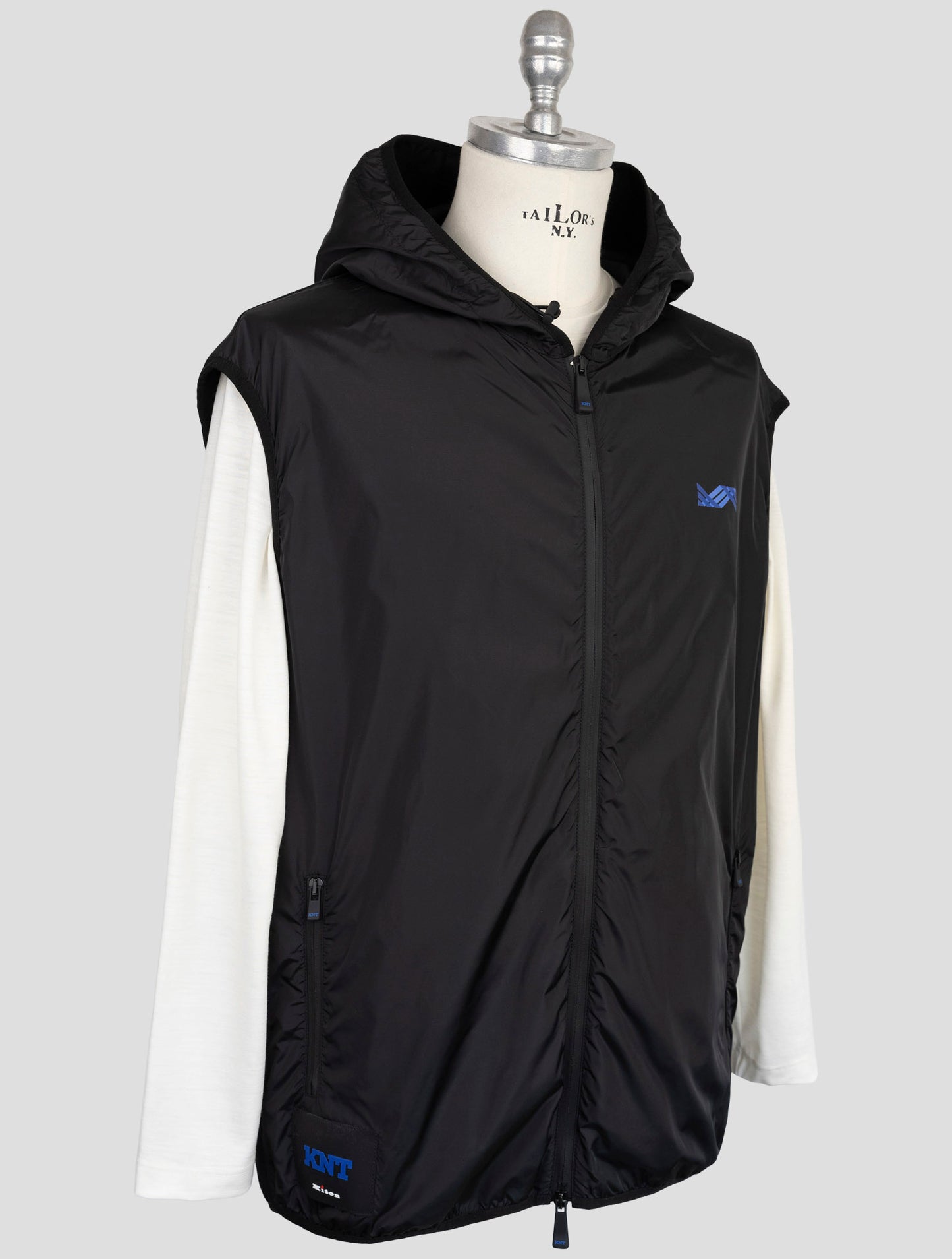 Kiton Knt Black Pa Coat Gilet