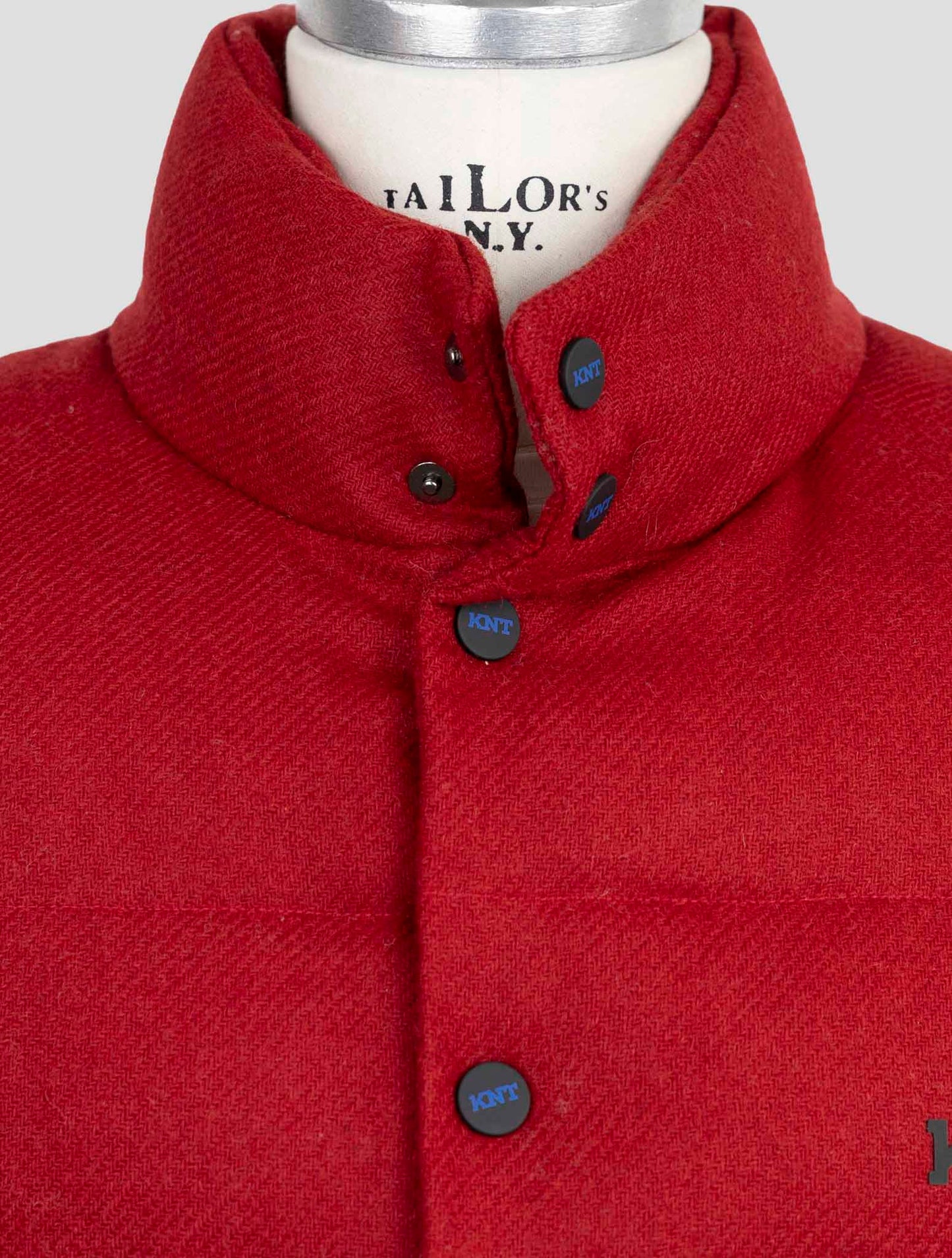 Kiton Knt Blue Virgin Wool Coat Gilet