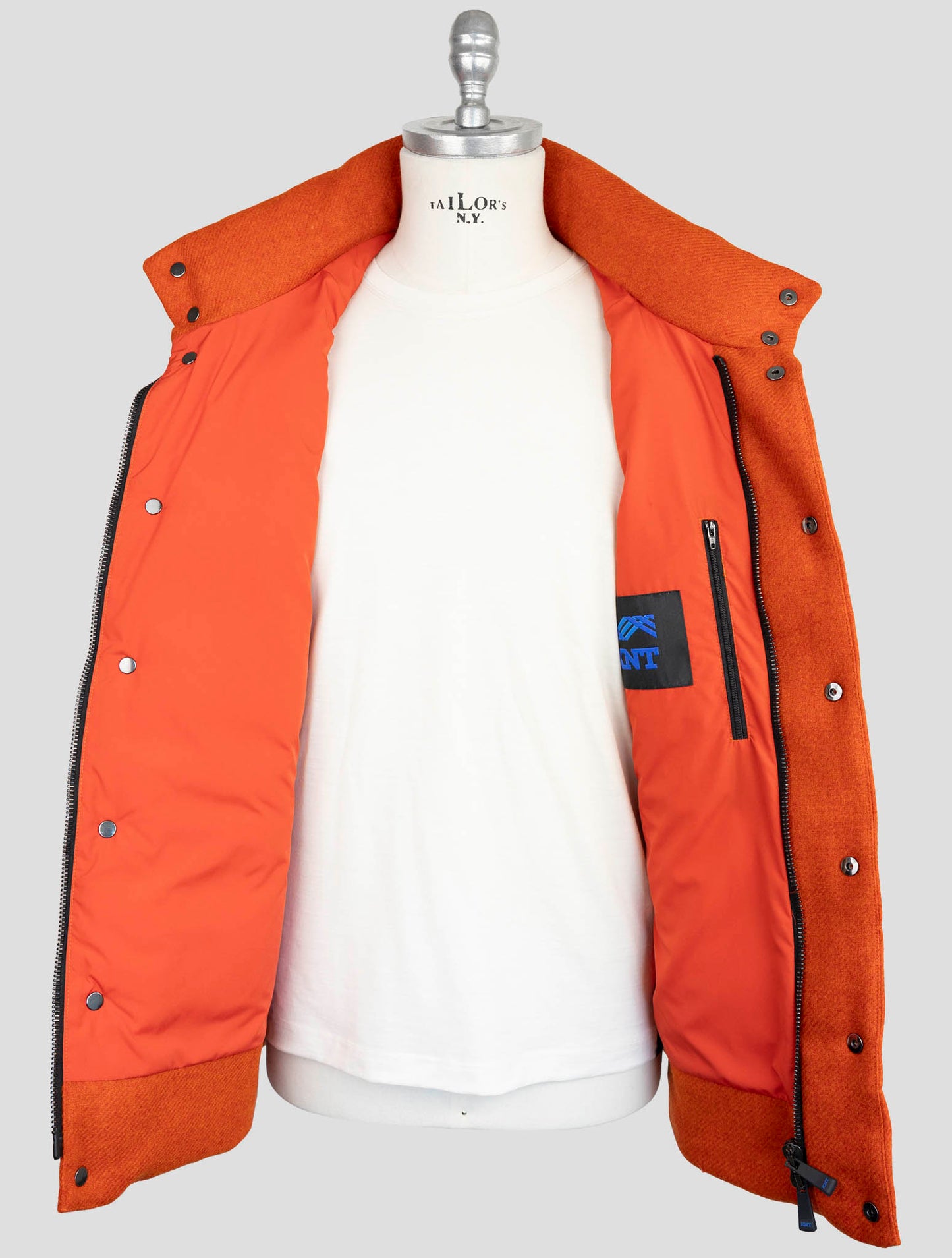Kiton Knt Orange Virgin Wool Coat Gilet