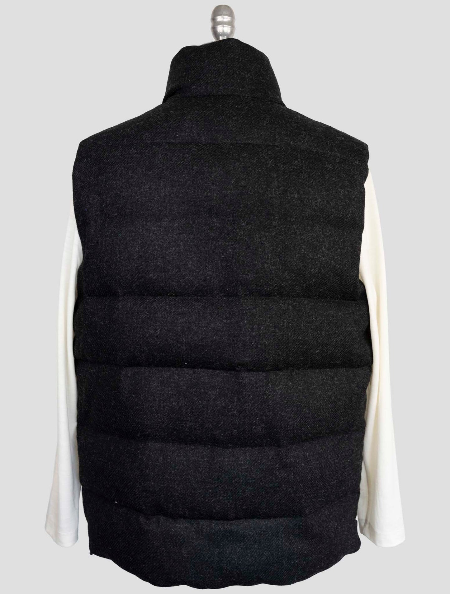 Kiton Knt Black Virgin Wool Coat Gilet