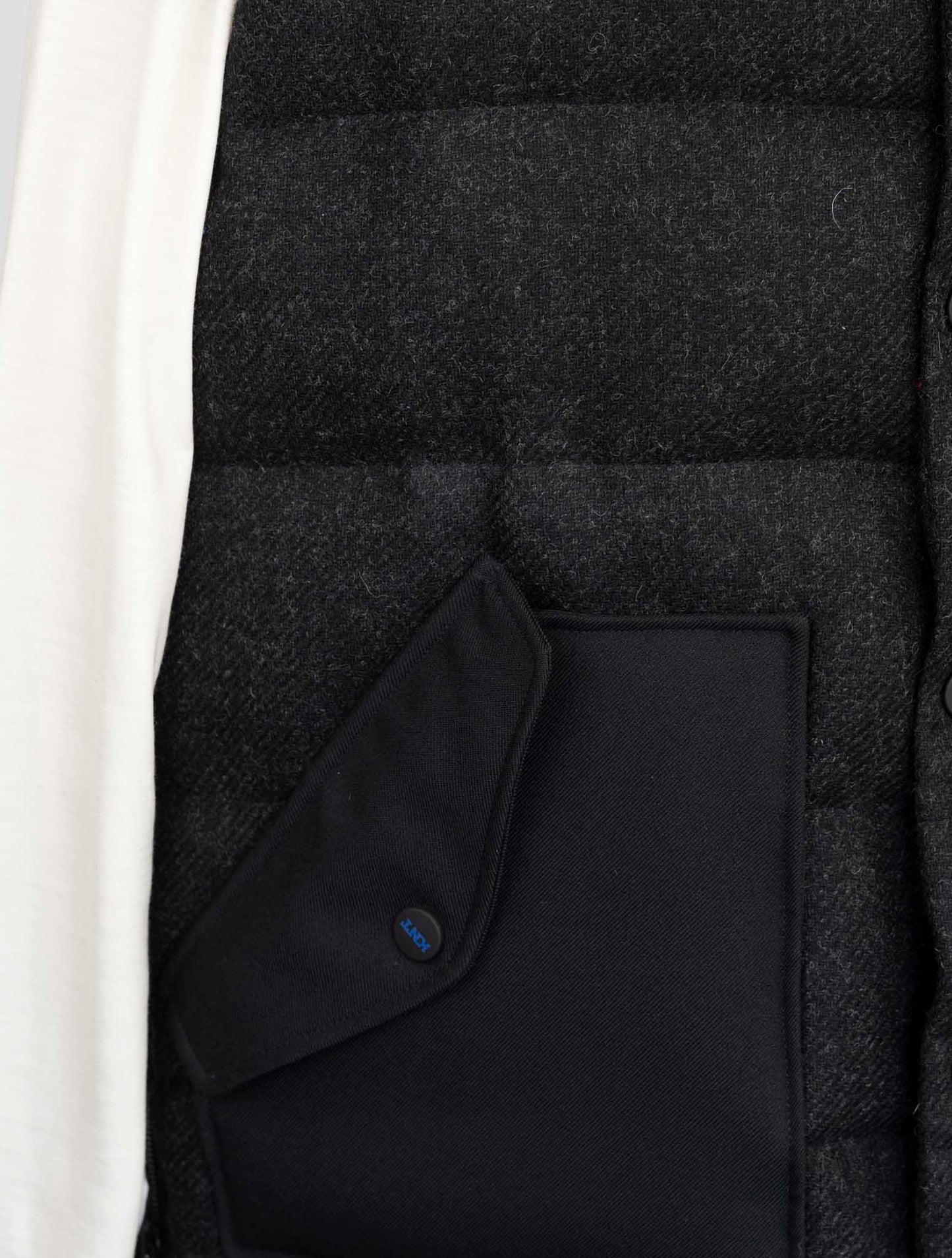 Kiton Knt Black Virgin Wool Coat Gilet
