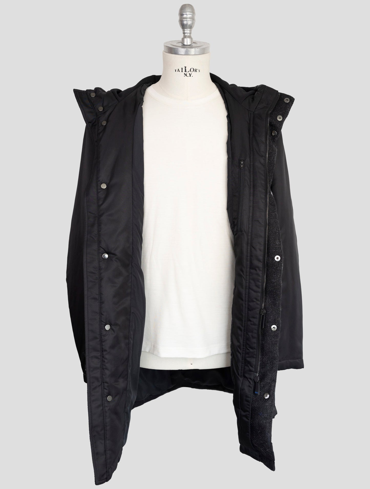 Kiton Knt Black Pa Overoat