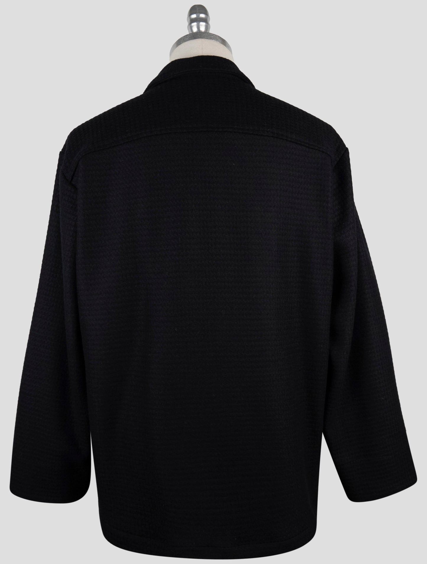 Kiton Knt Black Wool Pa Coat